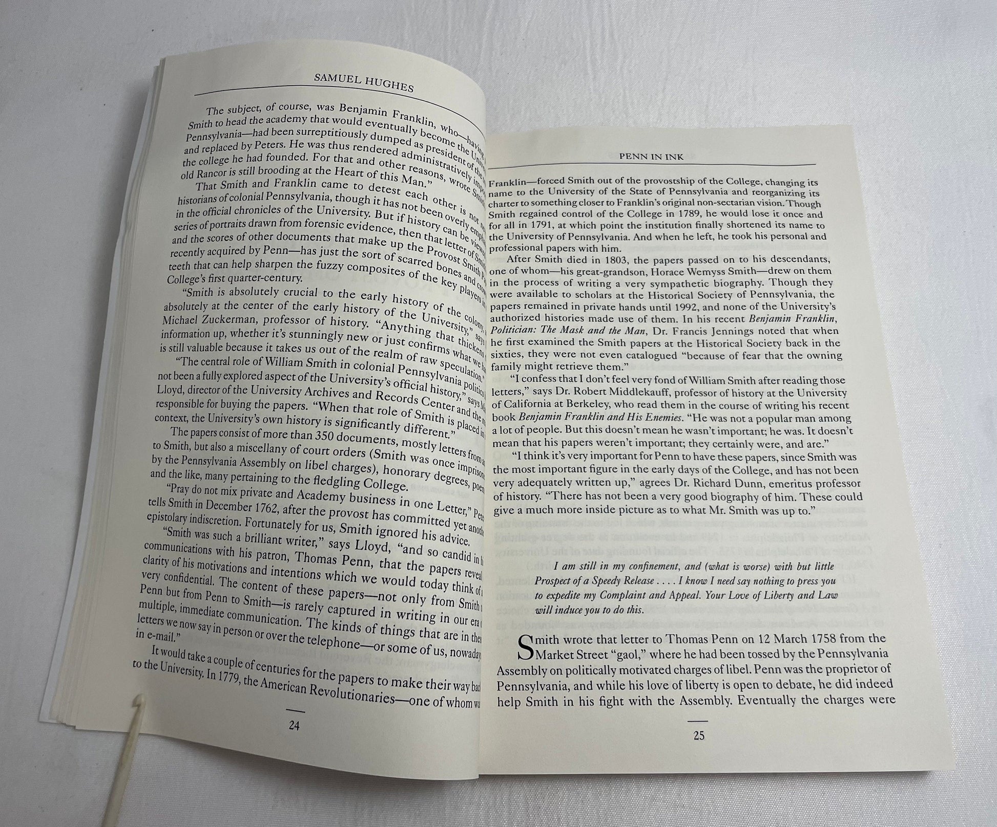 Penn In Ink: Portraits from The Pennsylvania Gazette by Samuel Hughes, Signed First Edition, Biography, University of Pennsylvania