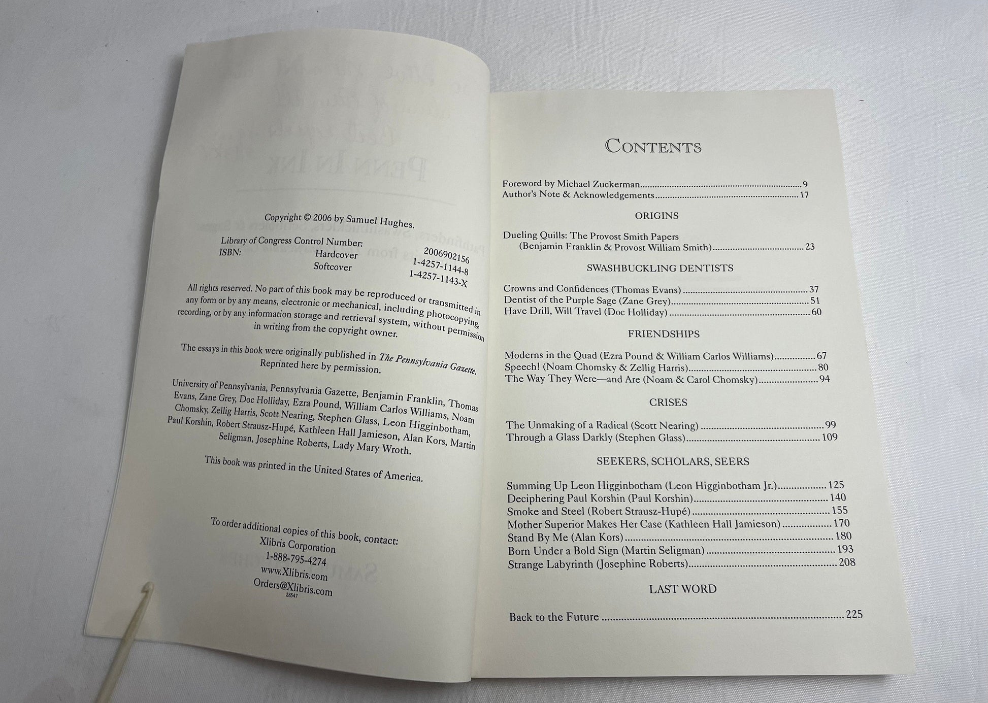 Penn In Ink: Portraits from The Pennsylvania Gazette by Samuel Hughes, Signed First Edition, Biography, University of Pennsylvania