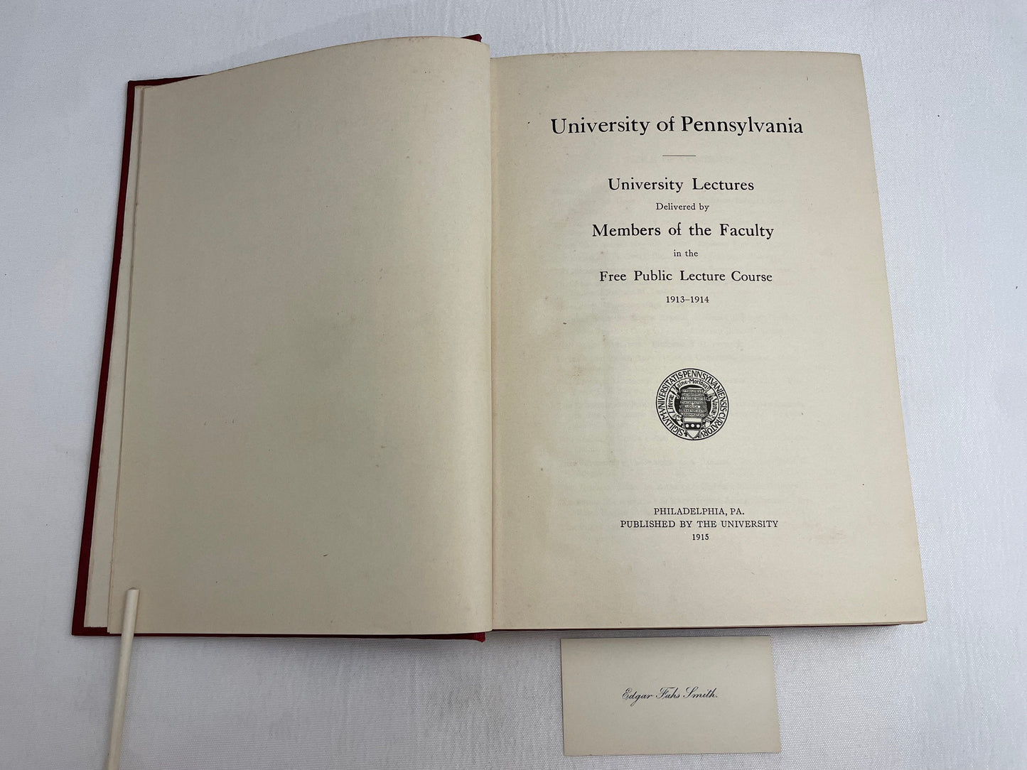 University of Pennsylvania, University Lectures, Free Public Lecture Course, 1913-1914