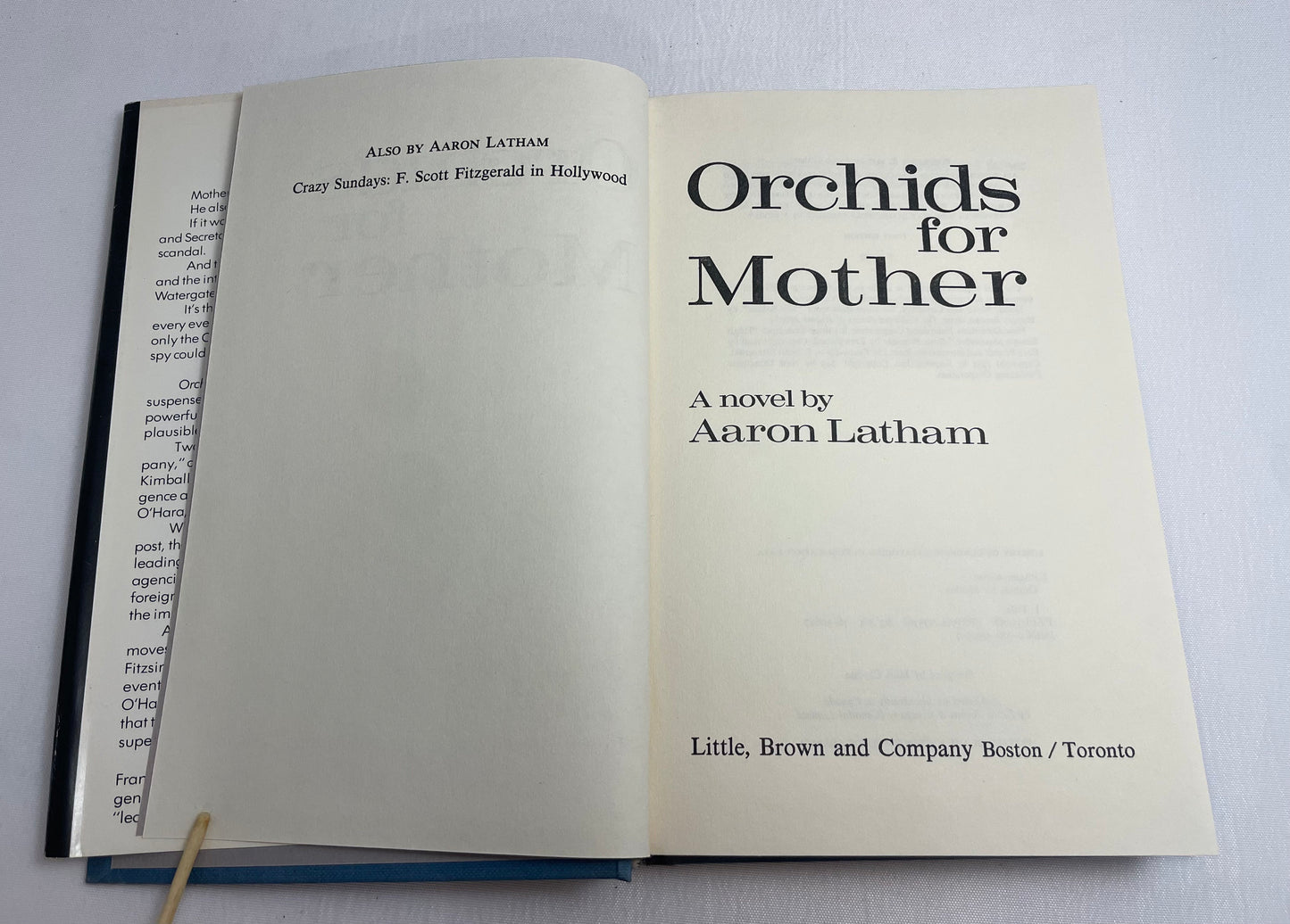 Orchids for Mother A Novel by Aaron Latham, 1977 First Edition, Fiction Book, Vintage Collectible Book