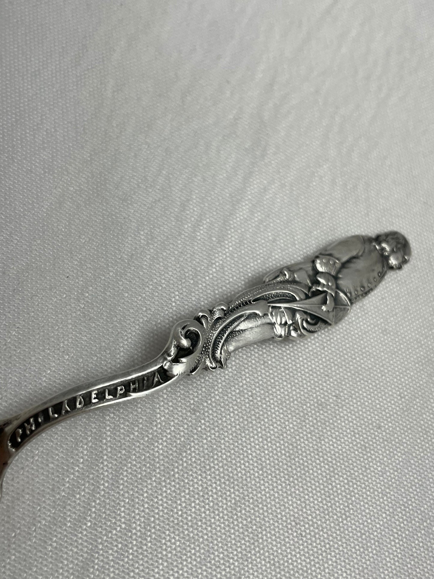 Sterling Souvenir Spoon Full Figure Benjamin Franklin 1706-1790 American Patriot