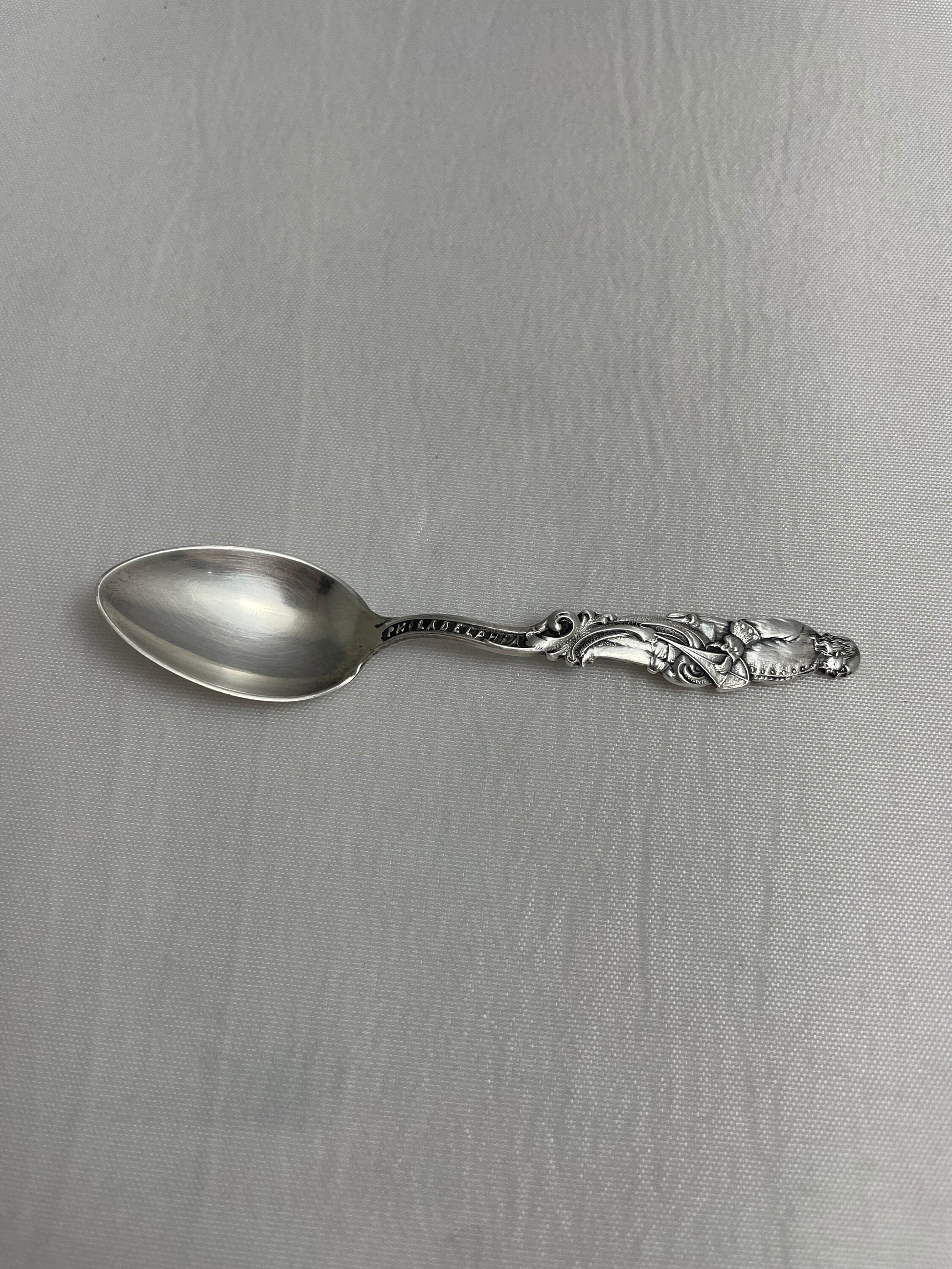 Sterling Souvenir Spoon Full Figure Benjamin Franklin 1706-1790 American Patriot