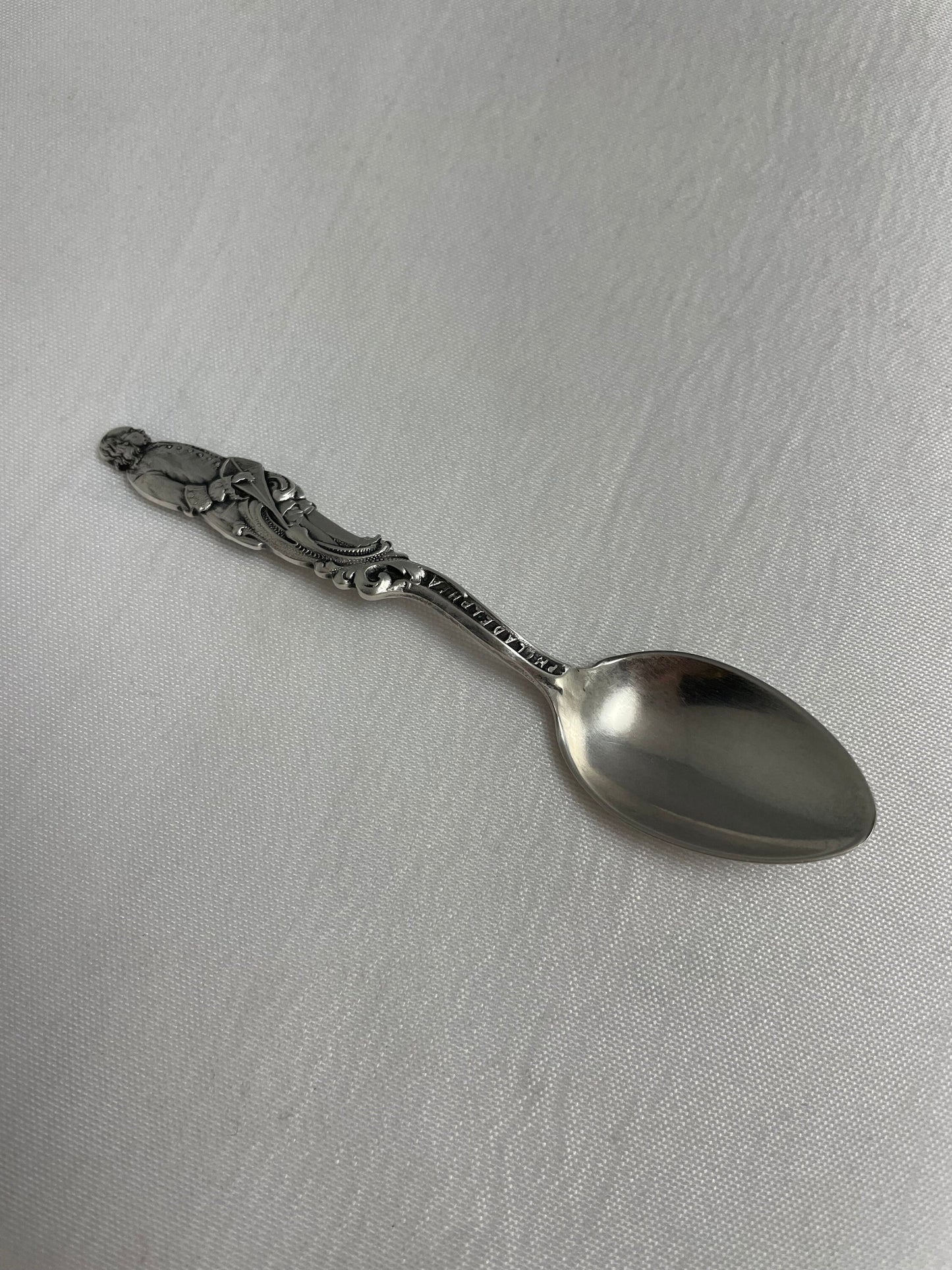 Sterling Souvenir Spoon Full Figure Benjamin Franklin 1706-1790 American Patriot