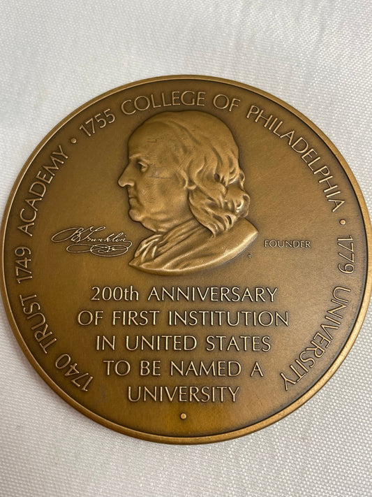 200th Anniversary Pennsylvania University 1979 Bronze Medal, Rare Collectible, Vintage Medal, Ivy School, College Memorabilia