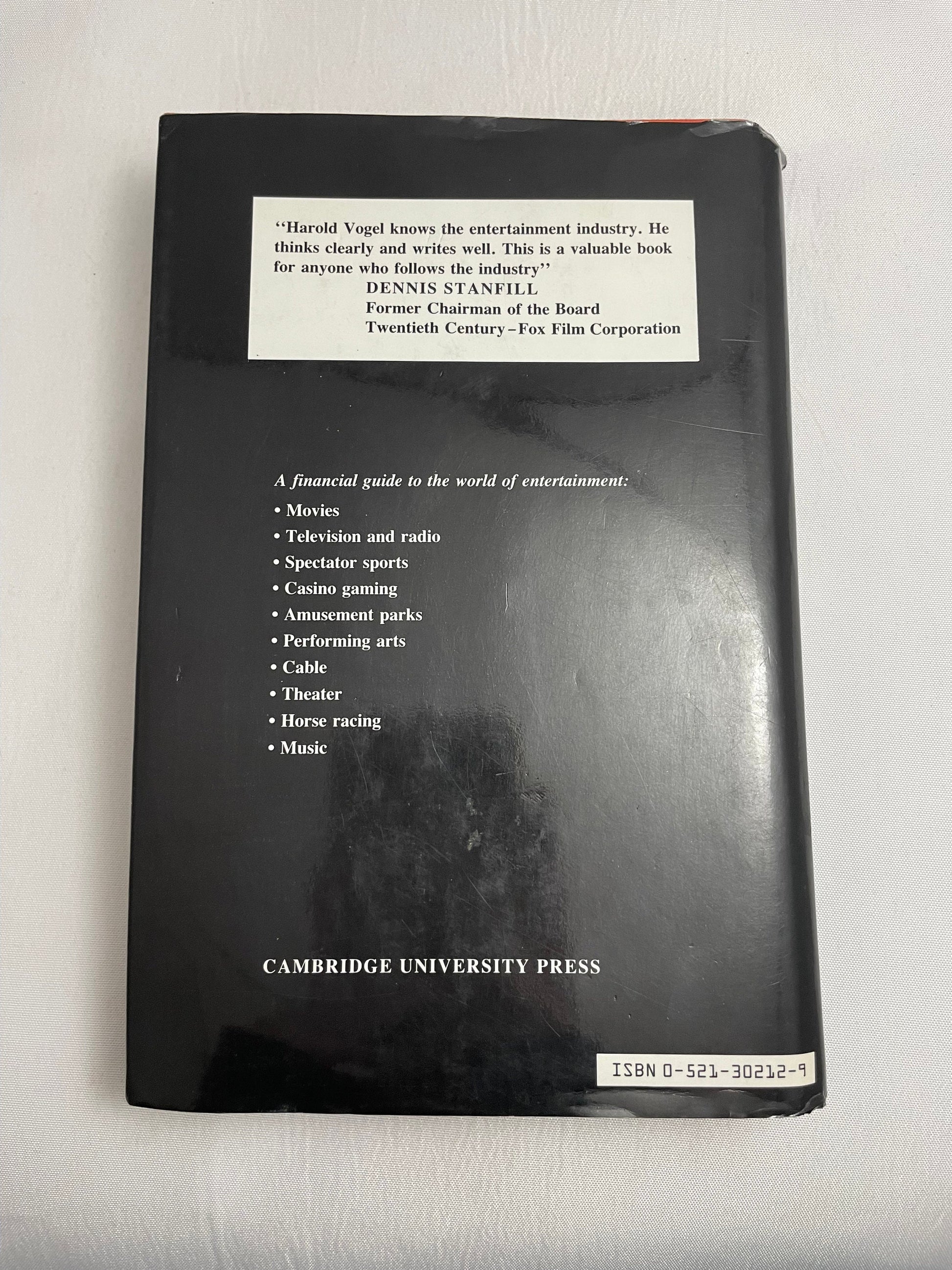 Entertainment Industry Economics A Guide for Financial Analysis by Harold L. Vogel, First Edition, Hardcover, Investment Analyst, Finance