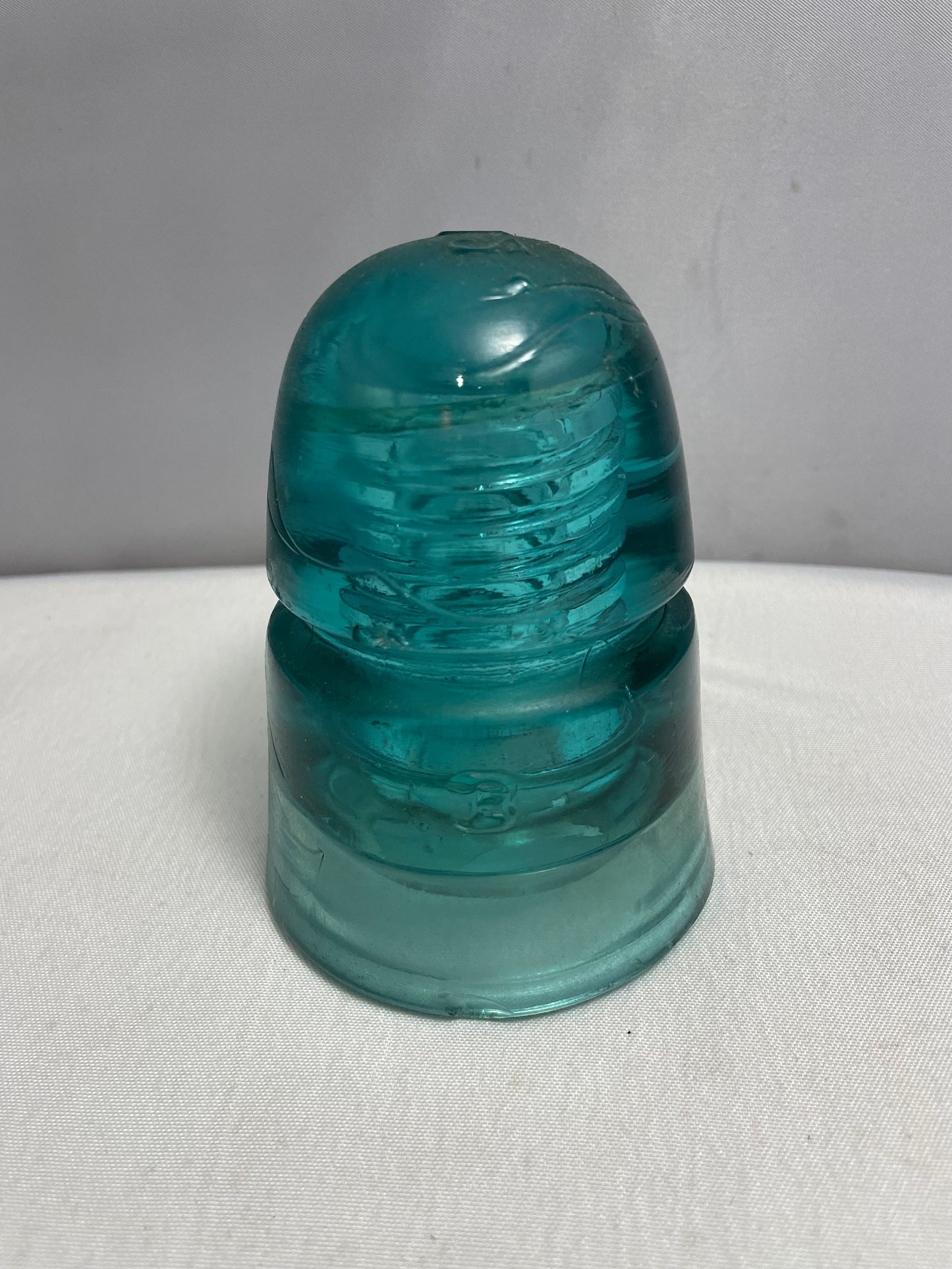 Antique 1800's Brookefield Glass Electrical Insulator, Aqua Blue Glass, Antique Collectibles