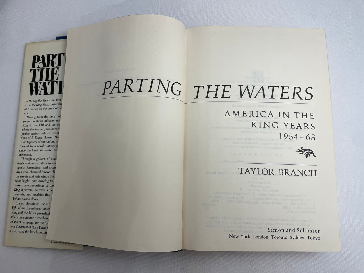 Parting the Waters, America In the King Years 1954-63 by Taylor Branch, 1988 First Edition, Rare Collectible Book