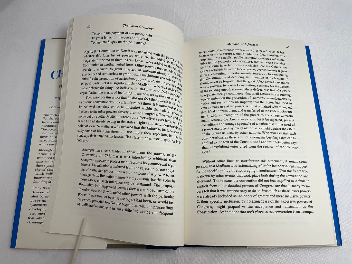 The Great Challenge The Myth of Laissez-Faire in the Early Republic by Frank Bourgin, First Edition, Nonfiction, Hardcover