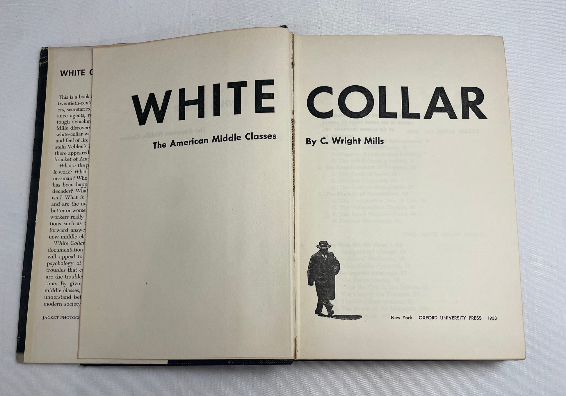 White Collar: The American Middle Classes by C. Wright Mills, 1953 Edition Hardcover, 20th Century America, Vintage Novel