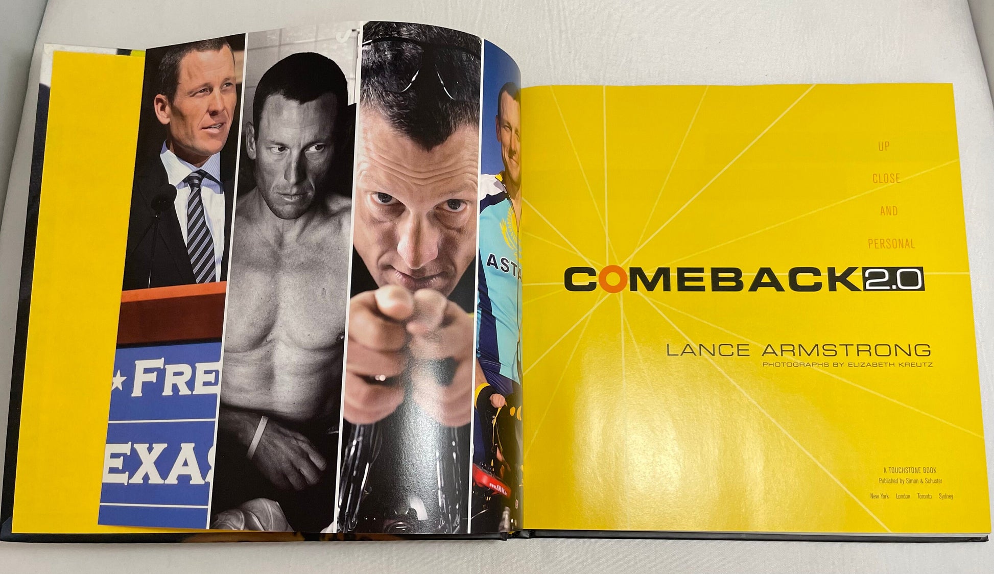 SIGNED COPY Comeback 2.0 Up Close and Personal Lance Armstrong Photography by Elizabeth Kreutz, Autographed Book, Collectible Book