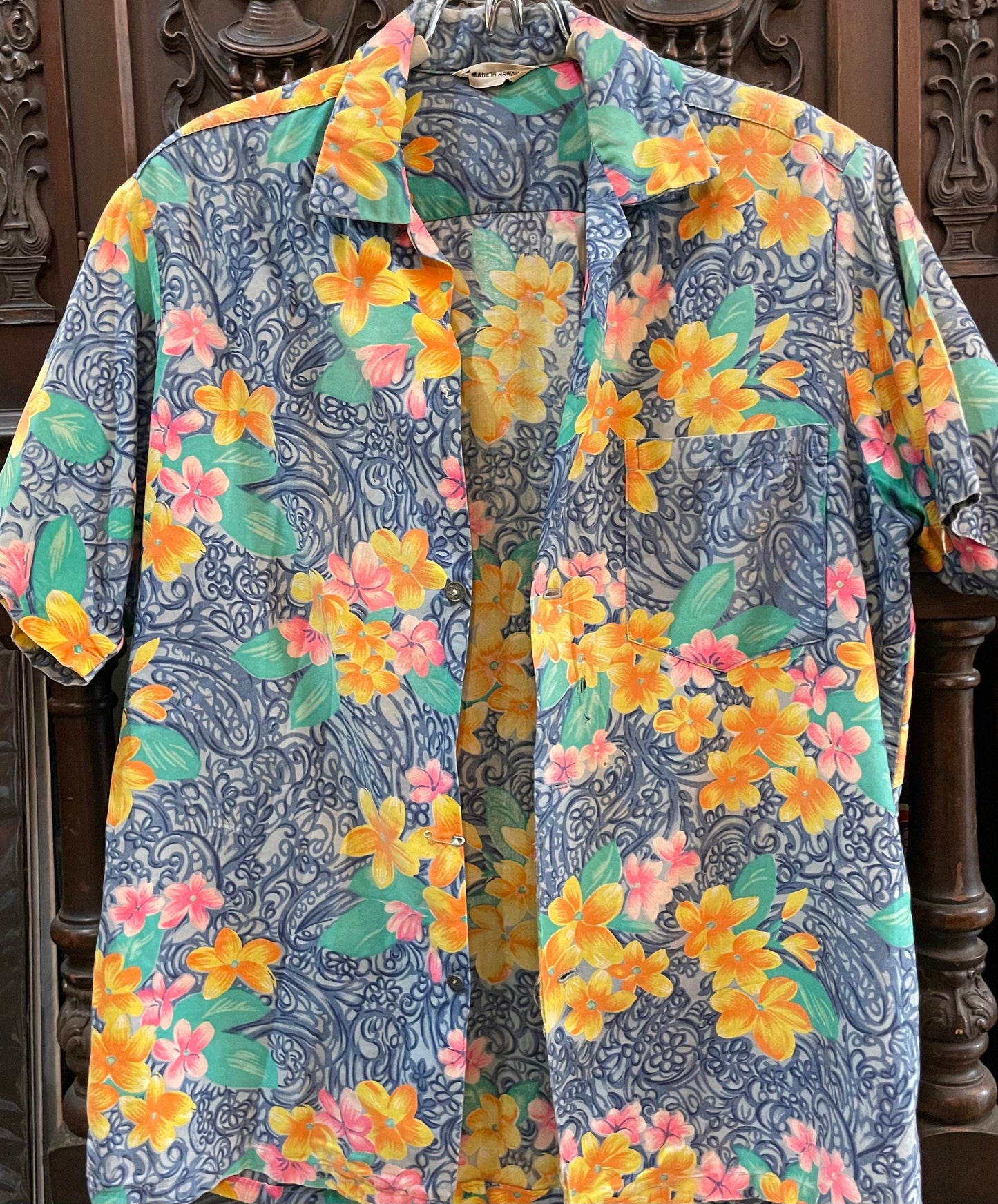 Vintage Multicolored Floral Hawaiian Shirt Made in Hawaii, Hawaiian Shirt, Button Down Shirt, Vintage Clothing
