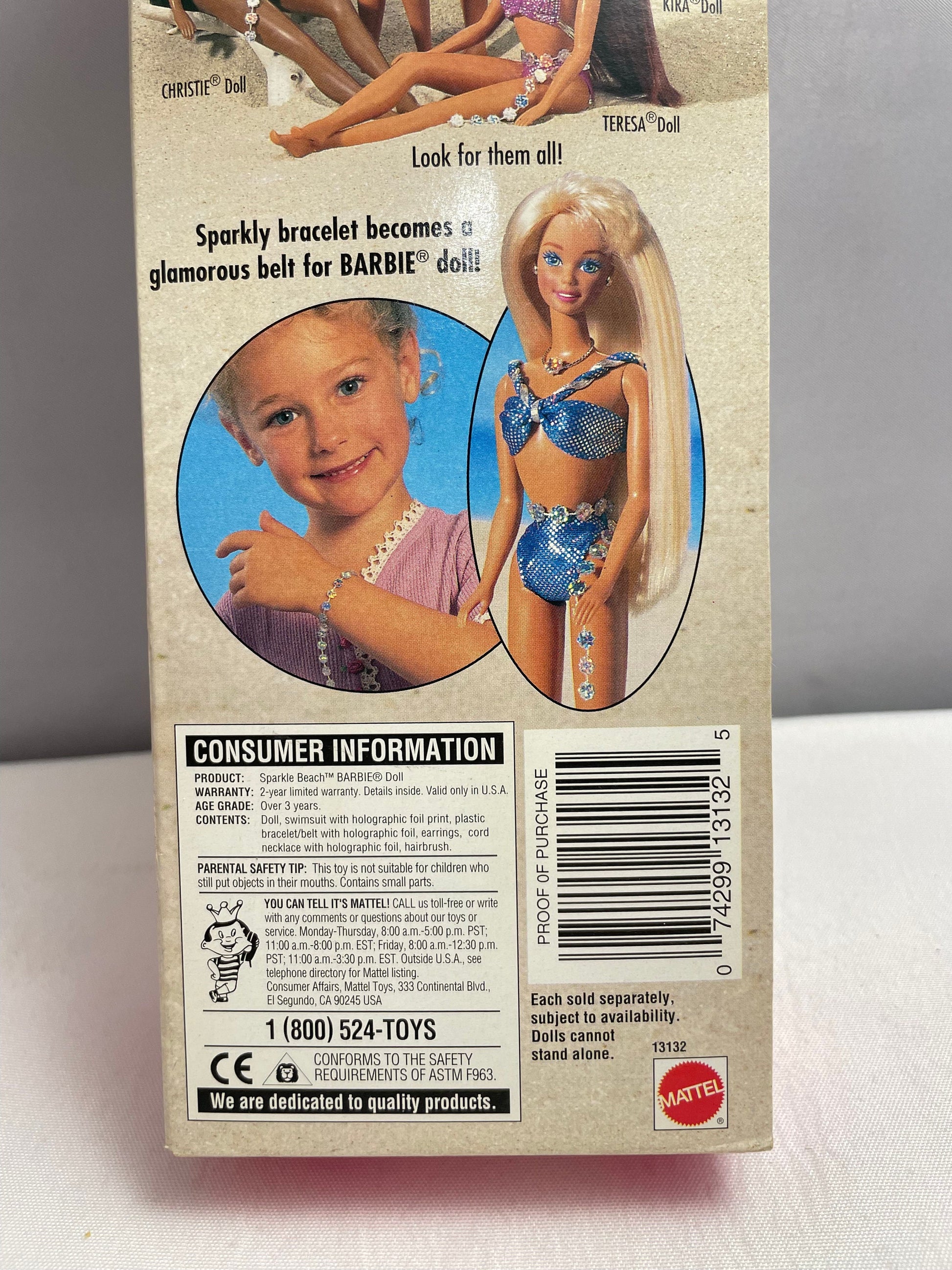 Sparkle Beach Barbie, RARE MISPRINT BARBIE, 1990's Barbie Collectible, Mattel Barbie Dolls, Vintage Barbies, Vintage Toys, Rare Doll