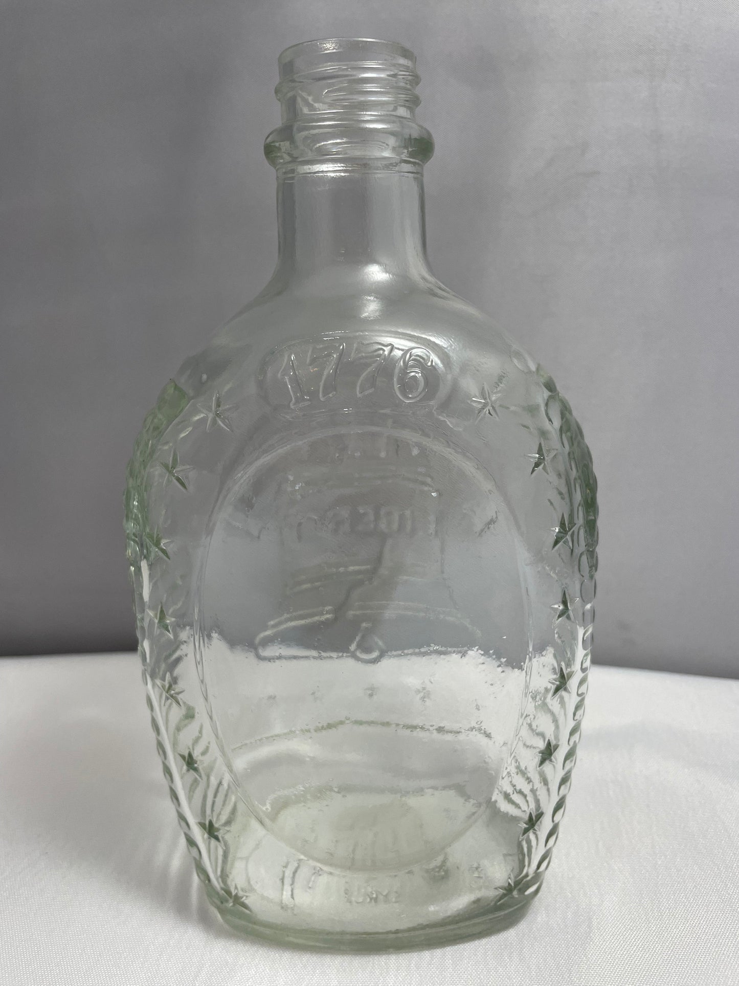 Vintage 1776-1976 Liberty Bell Log Cabin Syrup, Collectible Glass