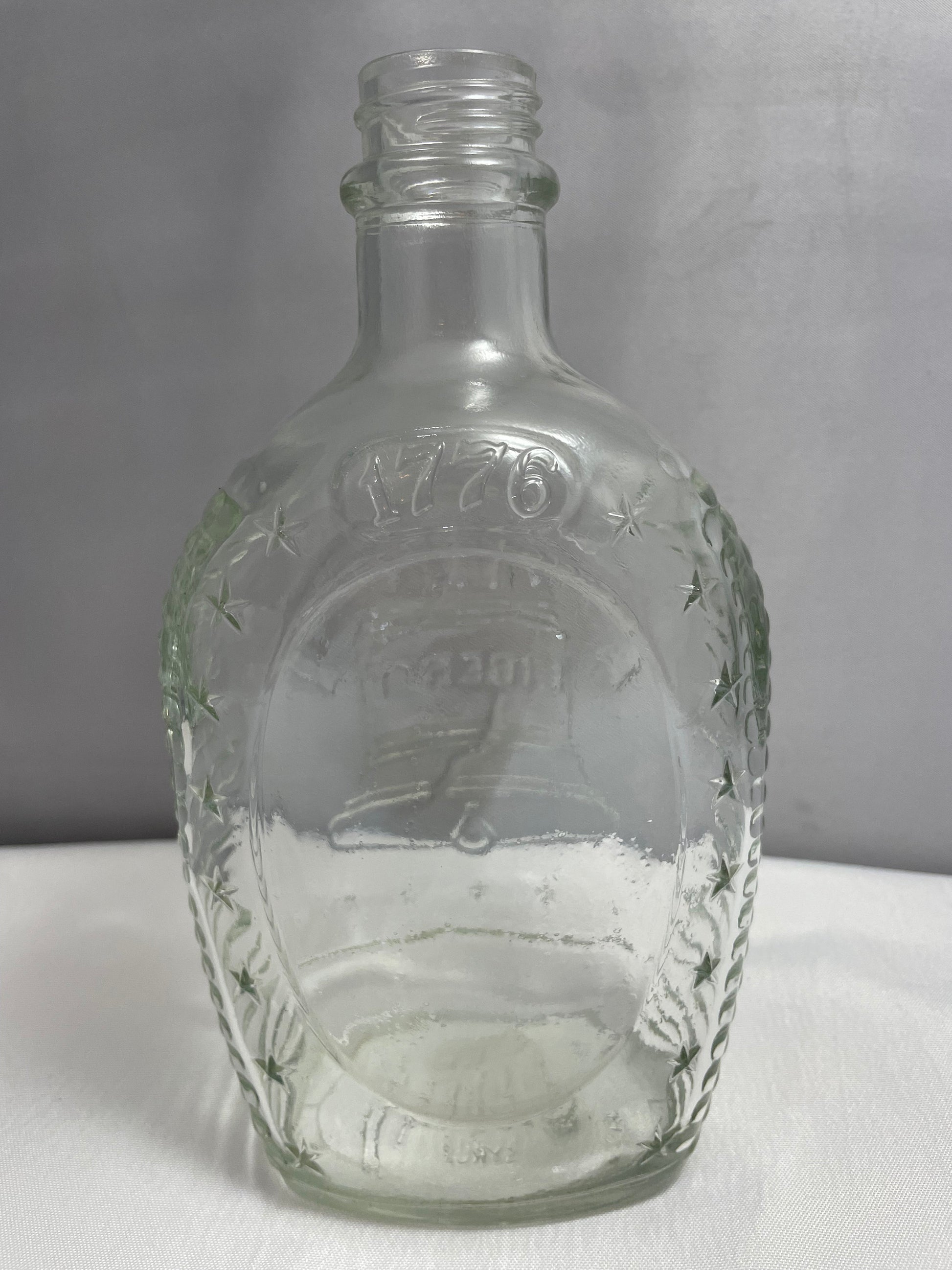 Vintage 1776-1976 Liberty Bell Log Cabin Syrup, Collectible Glass