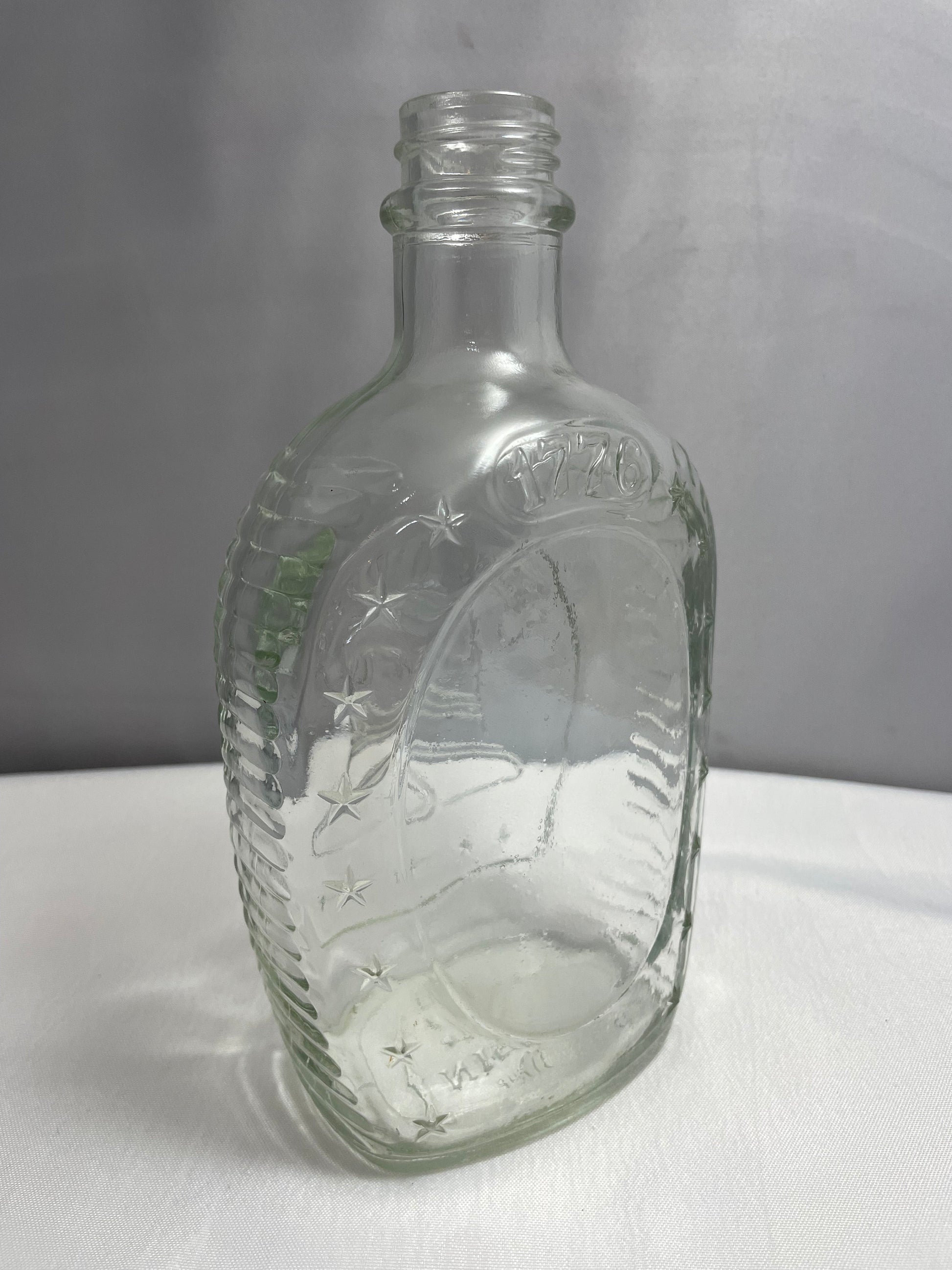 Vintage 1776-1976 Liberty Bell Log Cabin Syrup, Collectible Glass