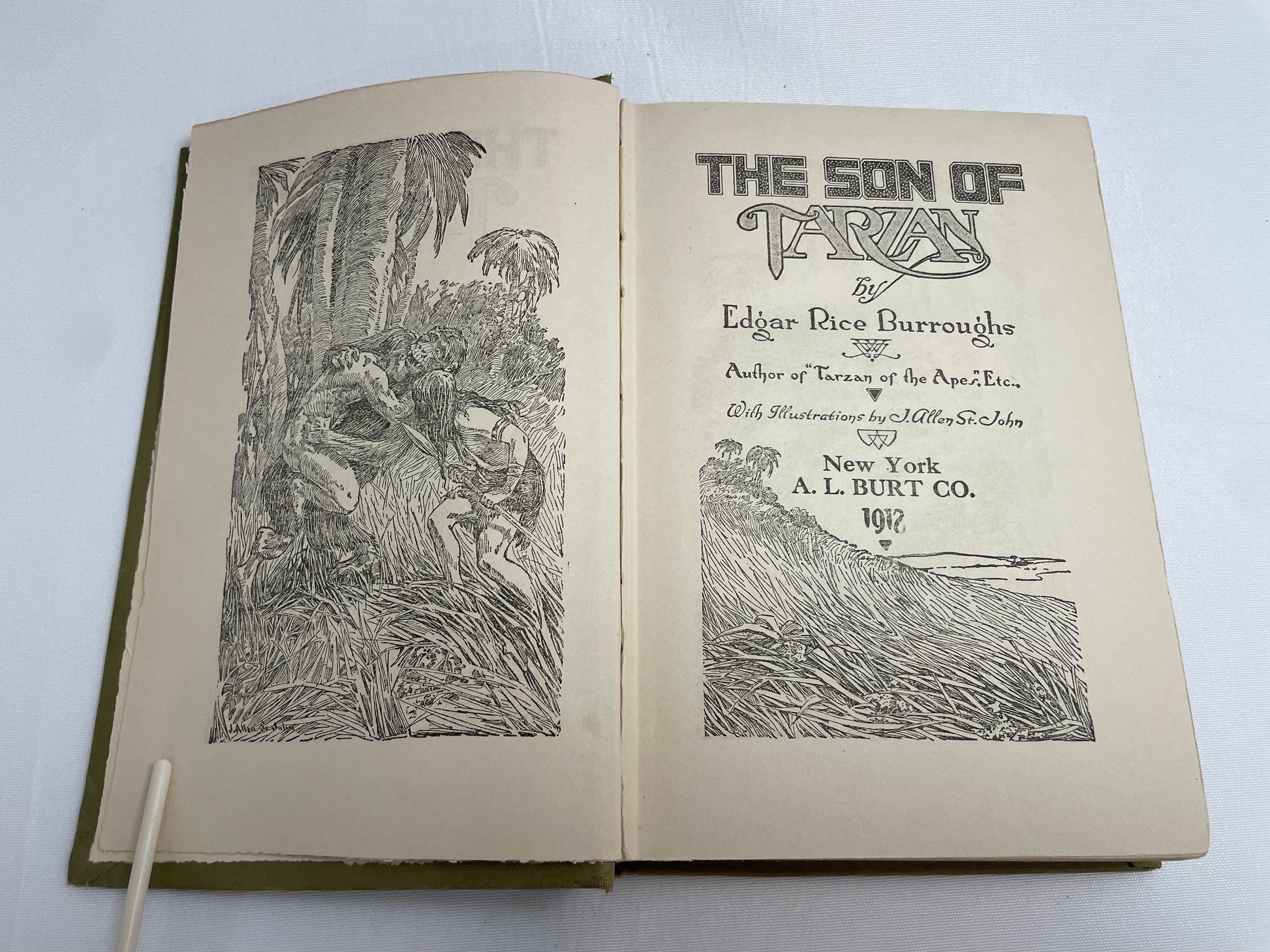 The Son of Tarzan by Edgar Rice Burroughs, 1918 Edition, Hardcover, Vintage Collectible Book, Antiques