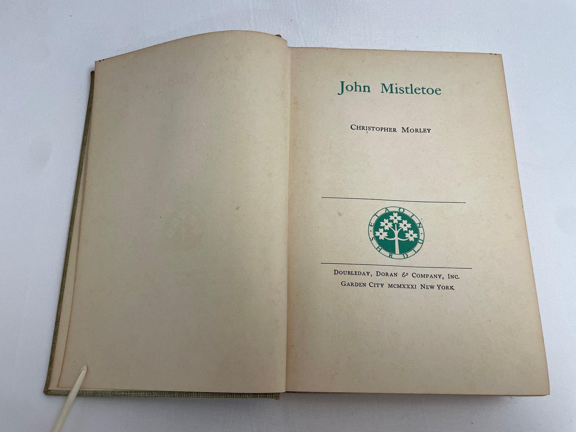 John Mistletoe by Christopher Morley, 1931 First Edition, Hardcover, Antique Books