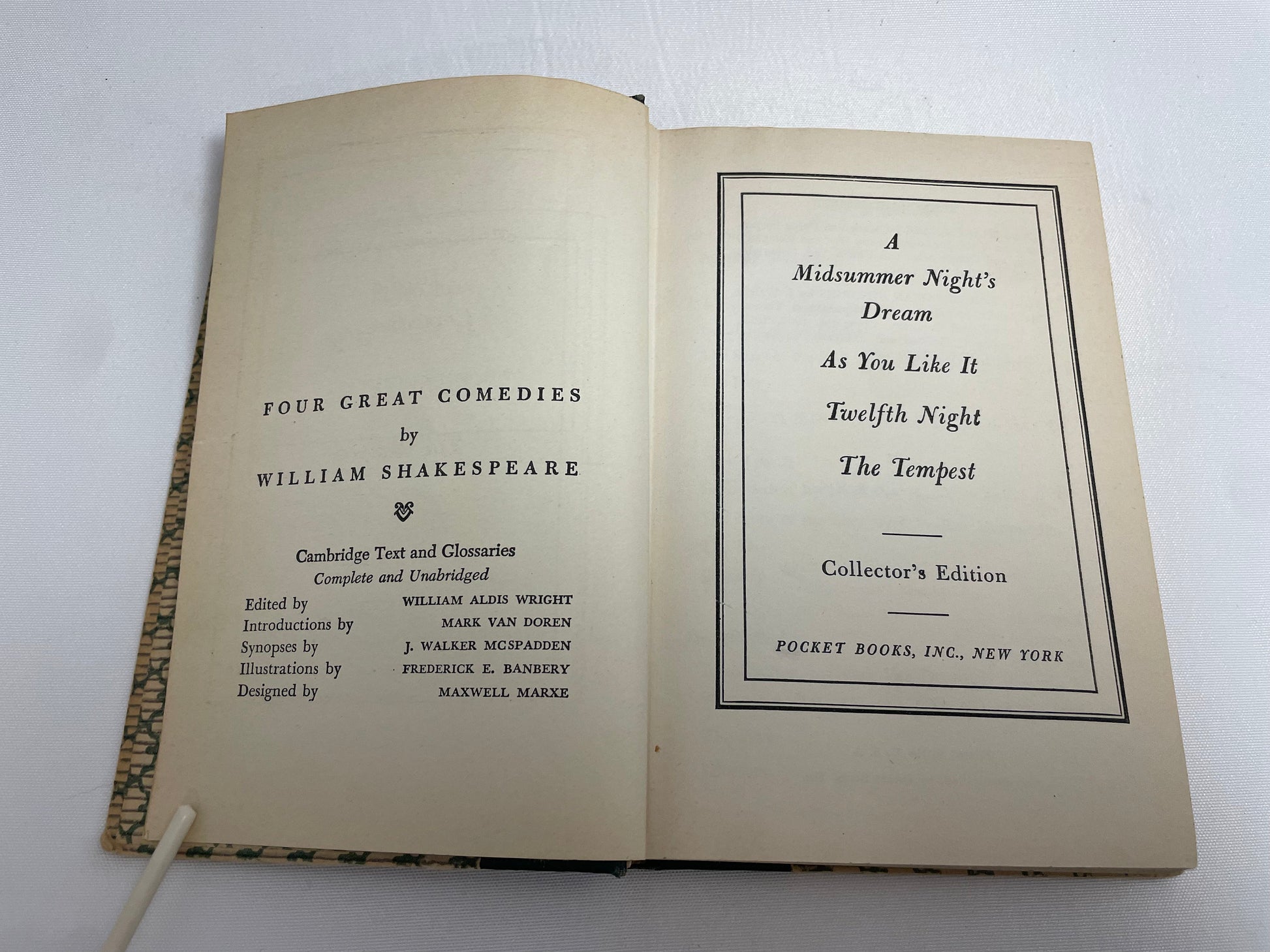 Four Great Tragedies by William Shakespeare, 1948 Edition, Hardcover, Collector's Edition, Pocket Books