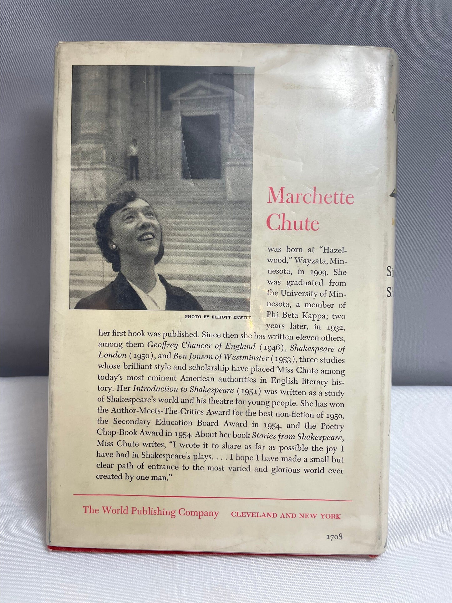 Stories from Shakespeare The Complete Plays of William Shakespeare Retold by Marchette Chute, Published in 1956 by Marchette Chute