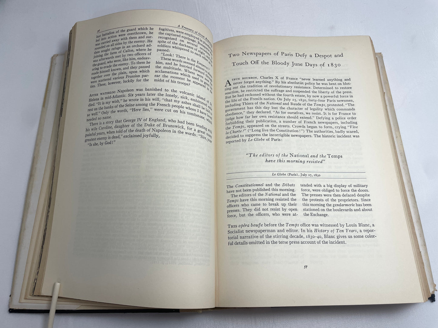 FIRST EDITION 1949- A Treasury Of Great Reporting "Literature under Pressure" from the Sixteenth Century to Our Own Time - Hardcover