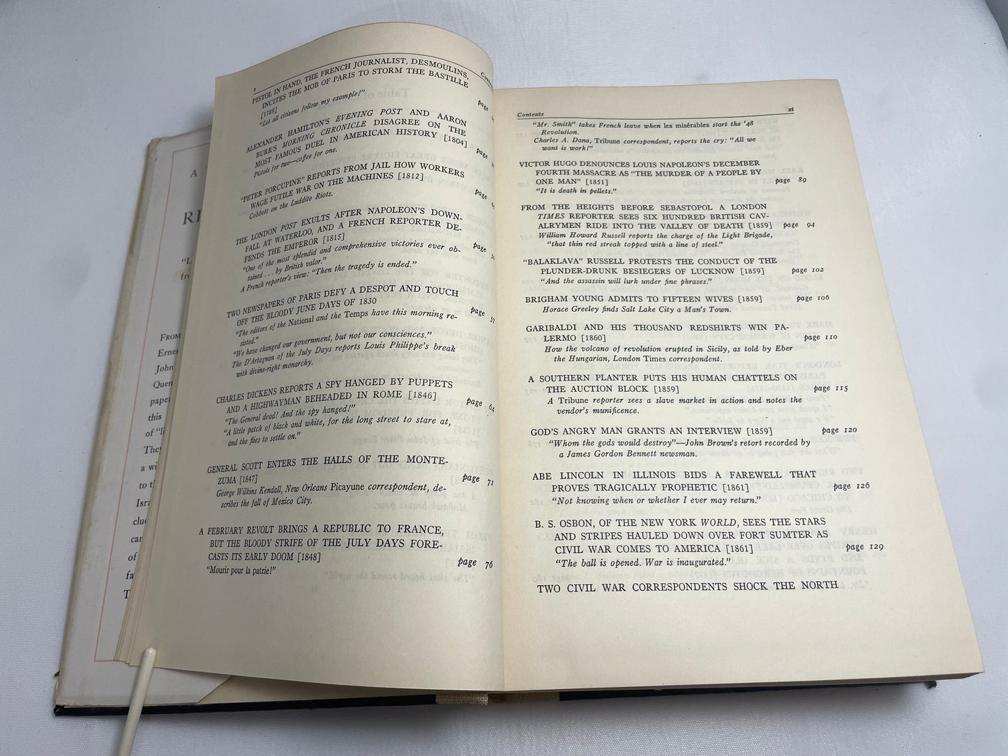 FIRST EDITION 1949- A Treasury Of Great Reporting "Literature under Pressure" from the Sixteenth Century to Our Own Time - Hardcover