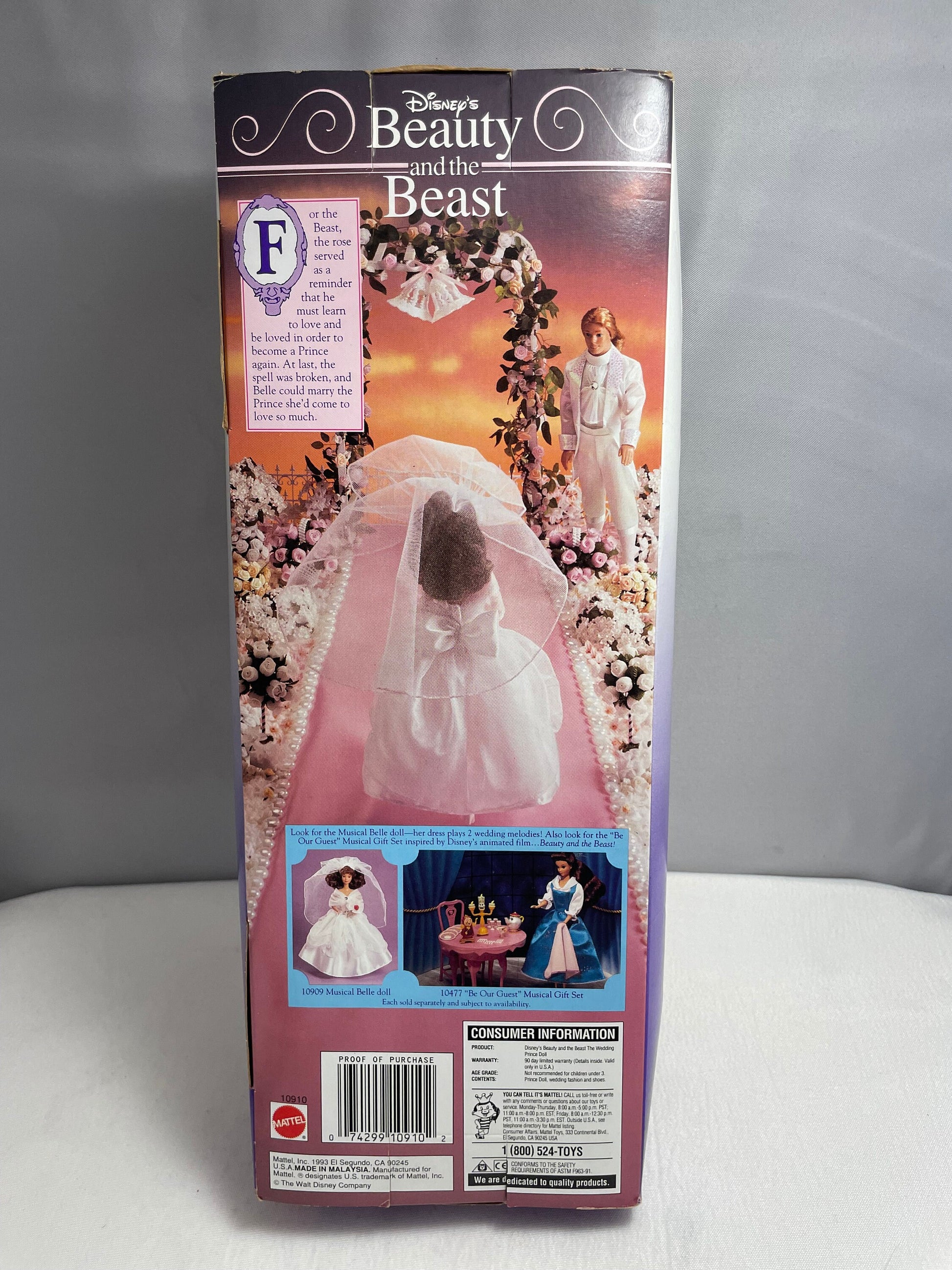 Vintage 1993 Disney's Beauty and the Beast The Wedding The Prince Doll, Vintage Collectible Mattel Doll, Disney Prince Doll