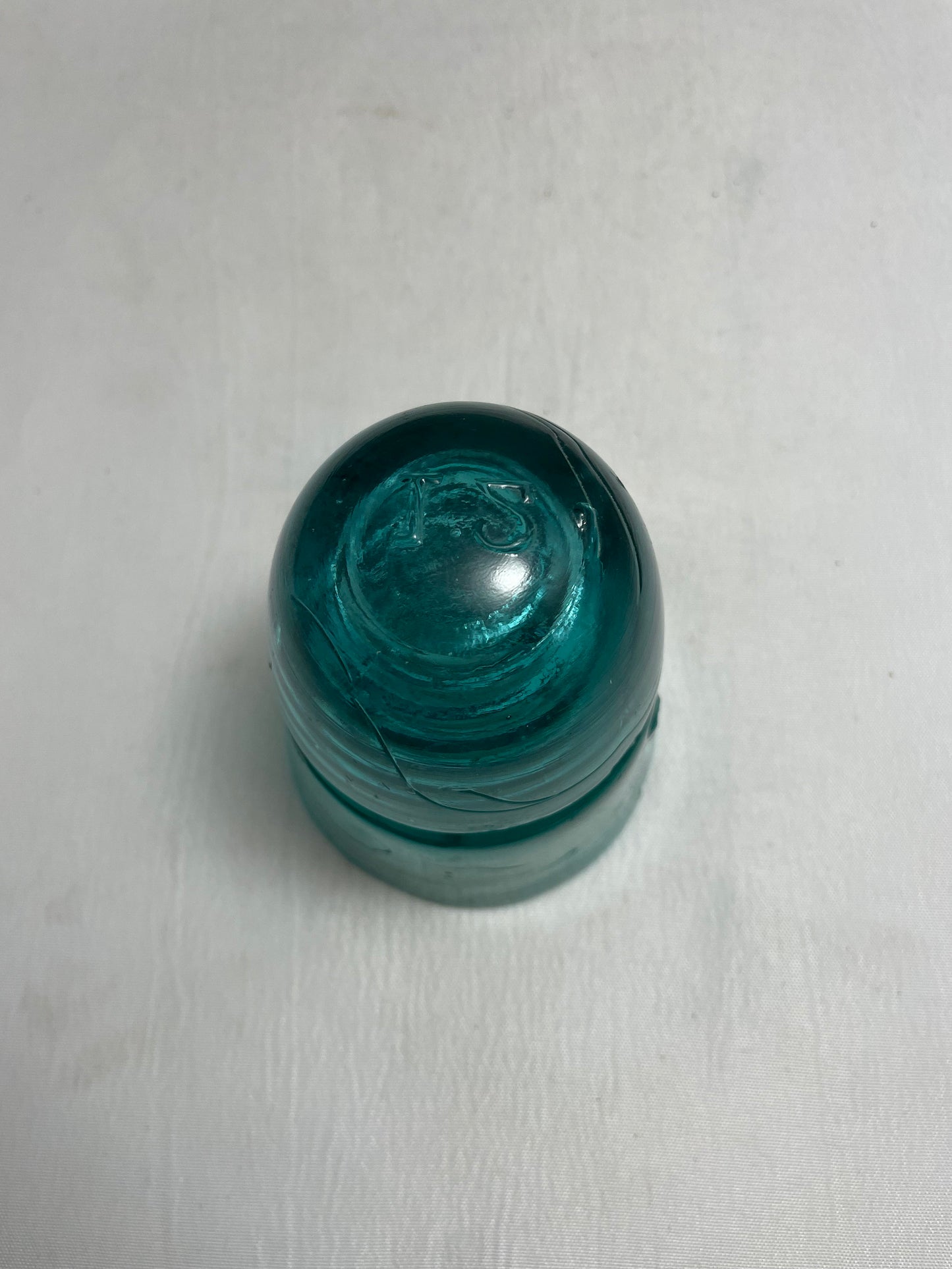 Antique 1800's Brookefield Glass Electrical Insulator, Aqua Blue Glass, Antique Collectibles