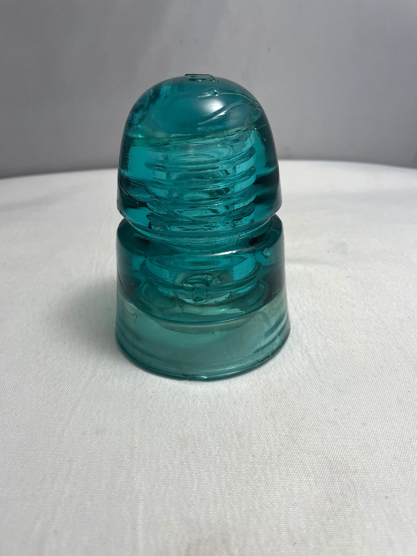 Antique 1800's Brookefield Glass Electrical Insulator, Aqua Blue Glass, Antique Collectibles