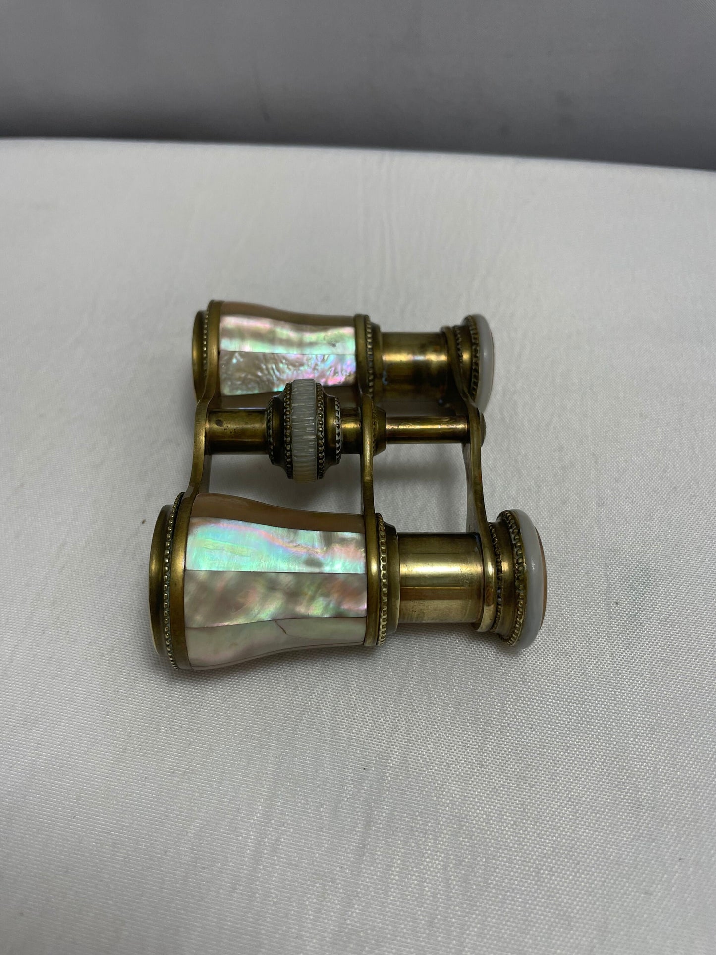 Rare 1890 Mother of Pearl Opera Glasses by LeMaire Paris French Antique, 19th Century Antiques, Gilded Brass