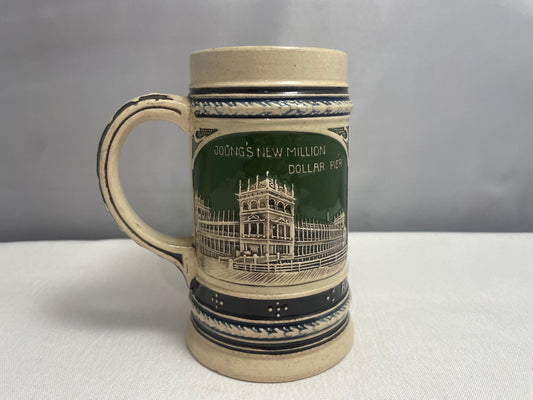 Vintage German Beer Stein Mug, Rare Collectible, Relief Designs, Barware