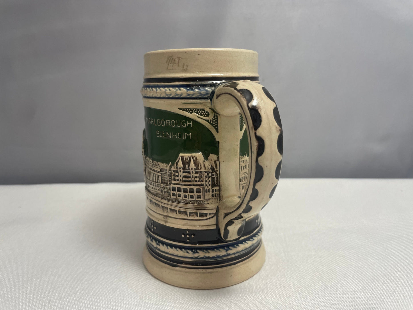 Vintage German Beer Stein Mug, Rare Collectible, Relief Designs, Barware