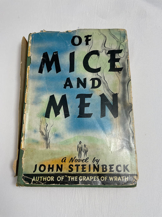 1937 Edition Of Mice and Men a Novel by John Steinbeck, Hardcover, Rare Collectible Antique Books