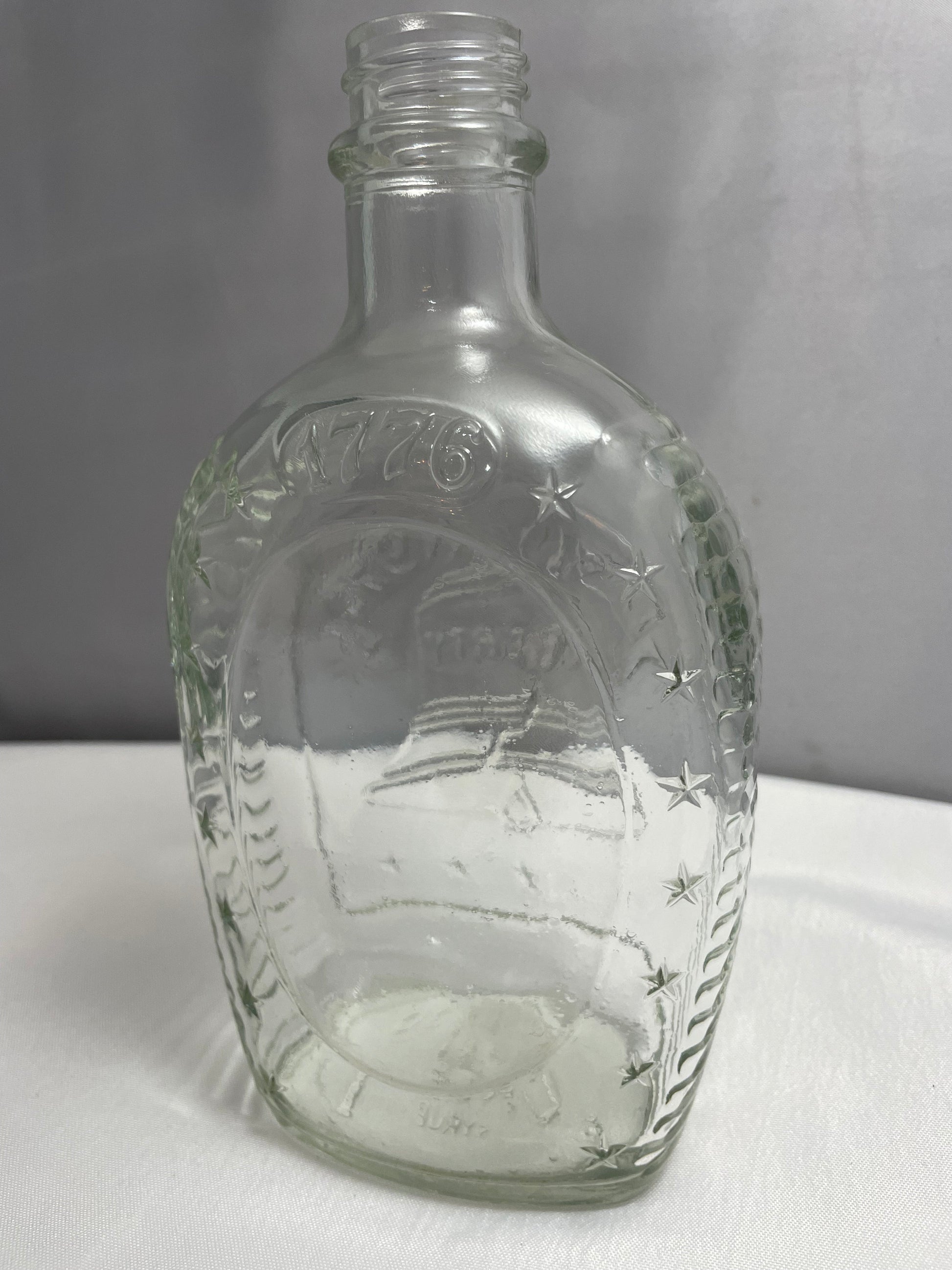 Vintage 1776-1976 Liberty Bell Log Cabin Syrup, Collectible Glass