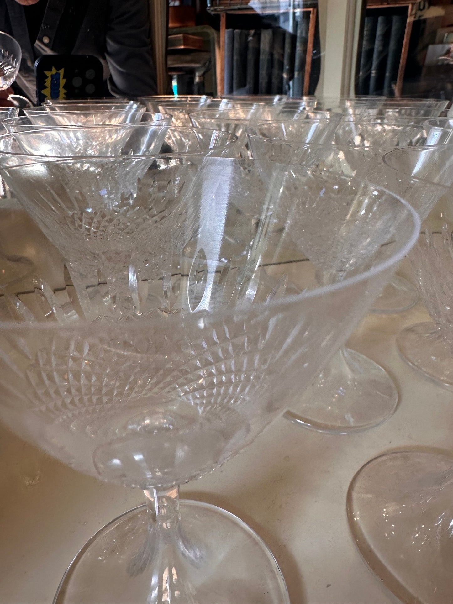 Signed Lalique Crystal Chinon Wine Glasses, Set of 12, Fine Dining Glass Set, Collectible Glassware, Luxury Stemware