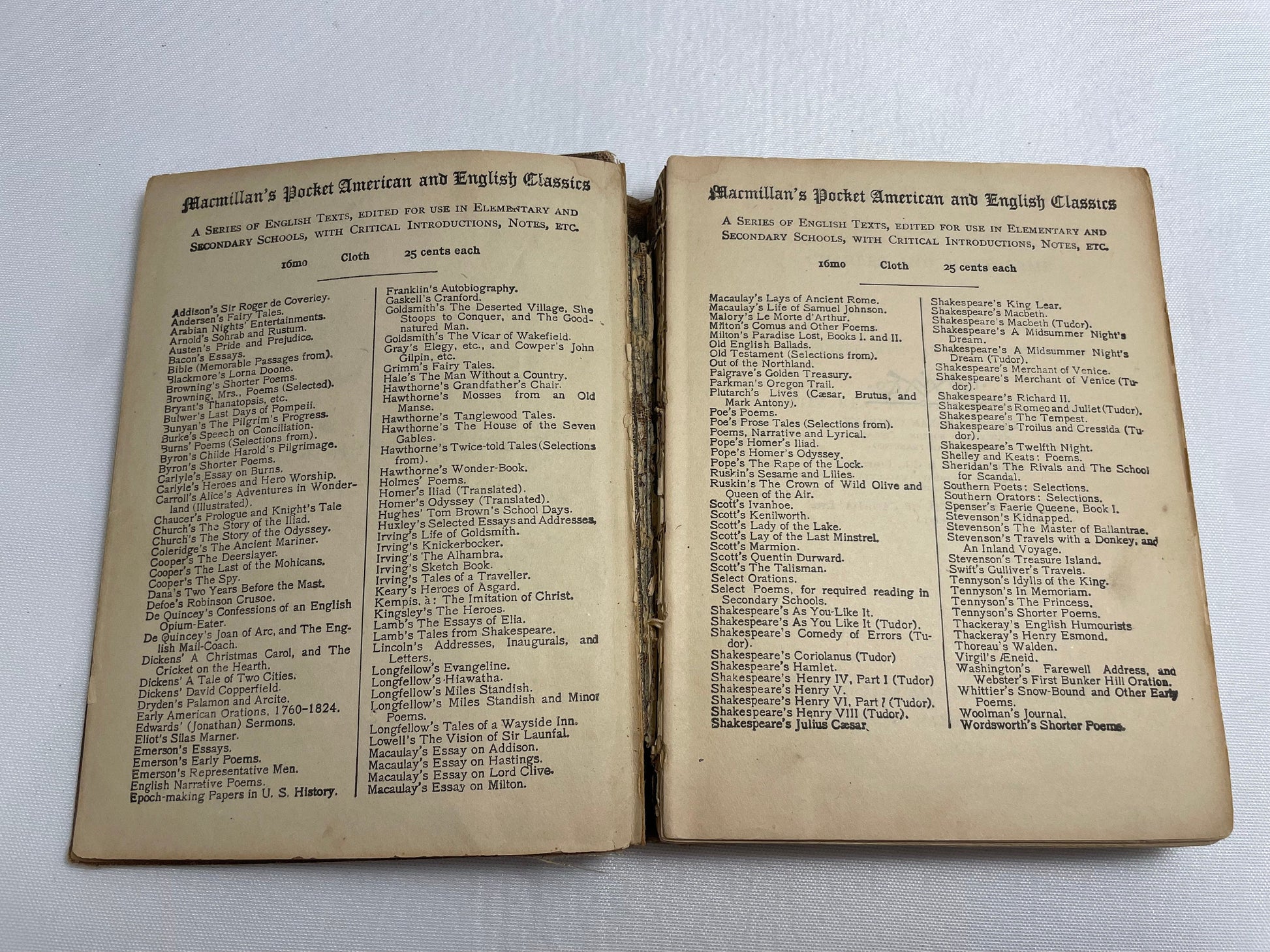 Lamb's Tales From Shakespeare Macmillan's Pocket Classics by Charles and Mary Lamb, Antique 1915 Edition, Vintage Collectible