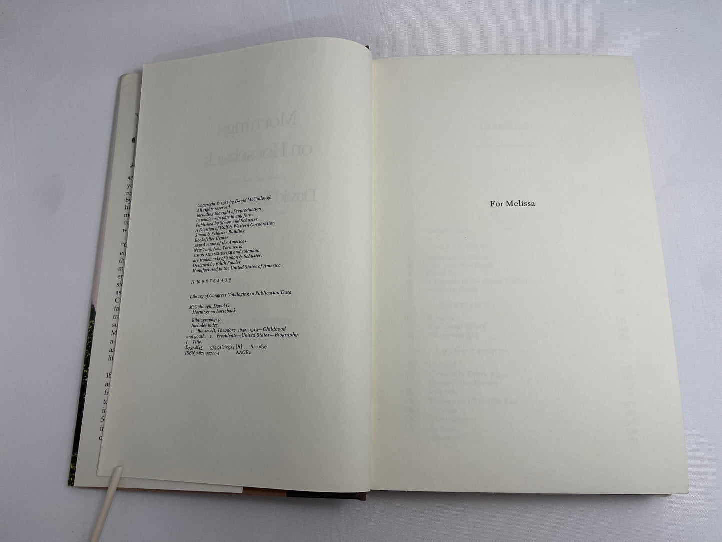 Mornings On Horseback by David McCullough, First Edition 1981, Hardcover, Vintage Collectible