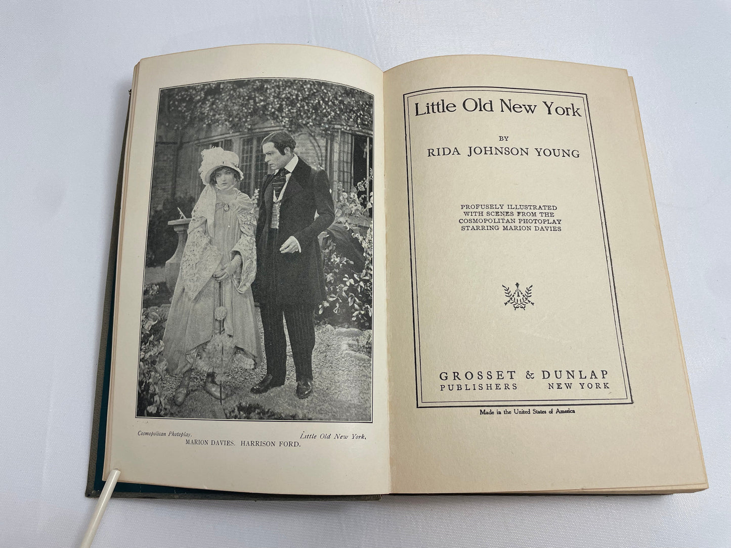 Little Old New York by Rida Johnson Young, Illustrated Photoplay, Copyright 1923, Leather Cover, Collectible Vintage Book