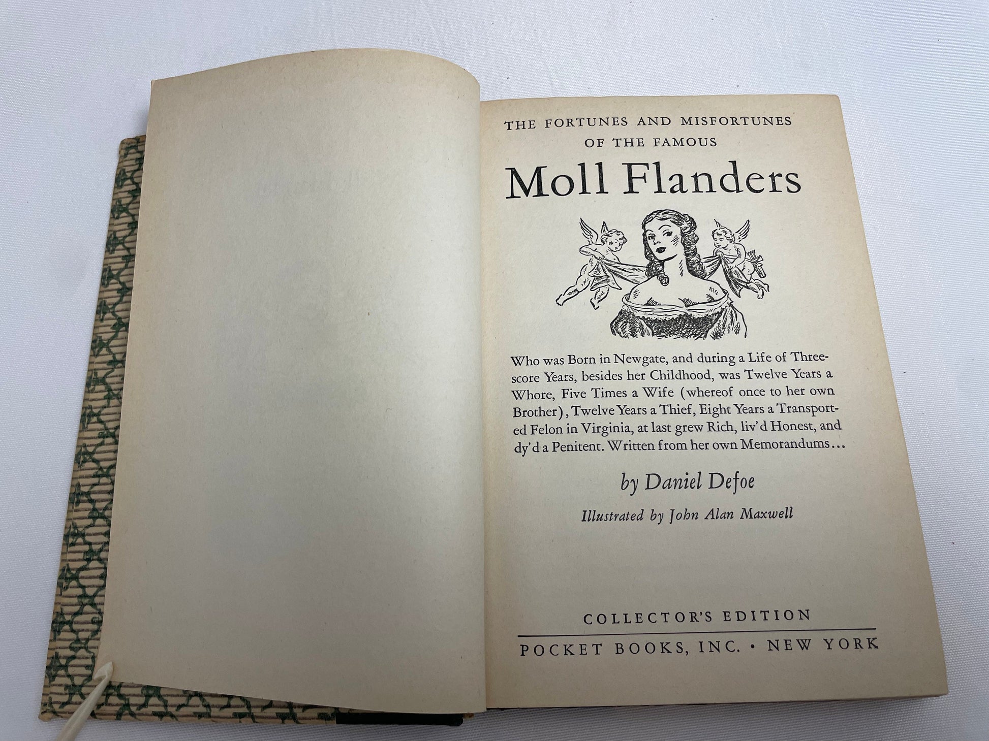 The Fortunes and Misfortunes of the Famous Moll Flanders by Daniel Defoe, 1948 Edition, Hardcover, Collector's Edition, Pocket Books