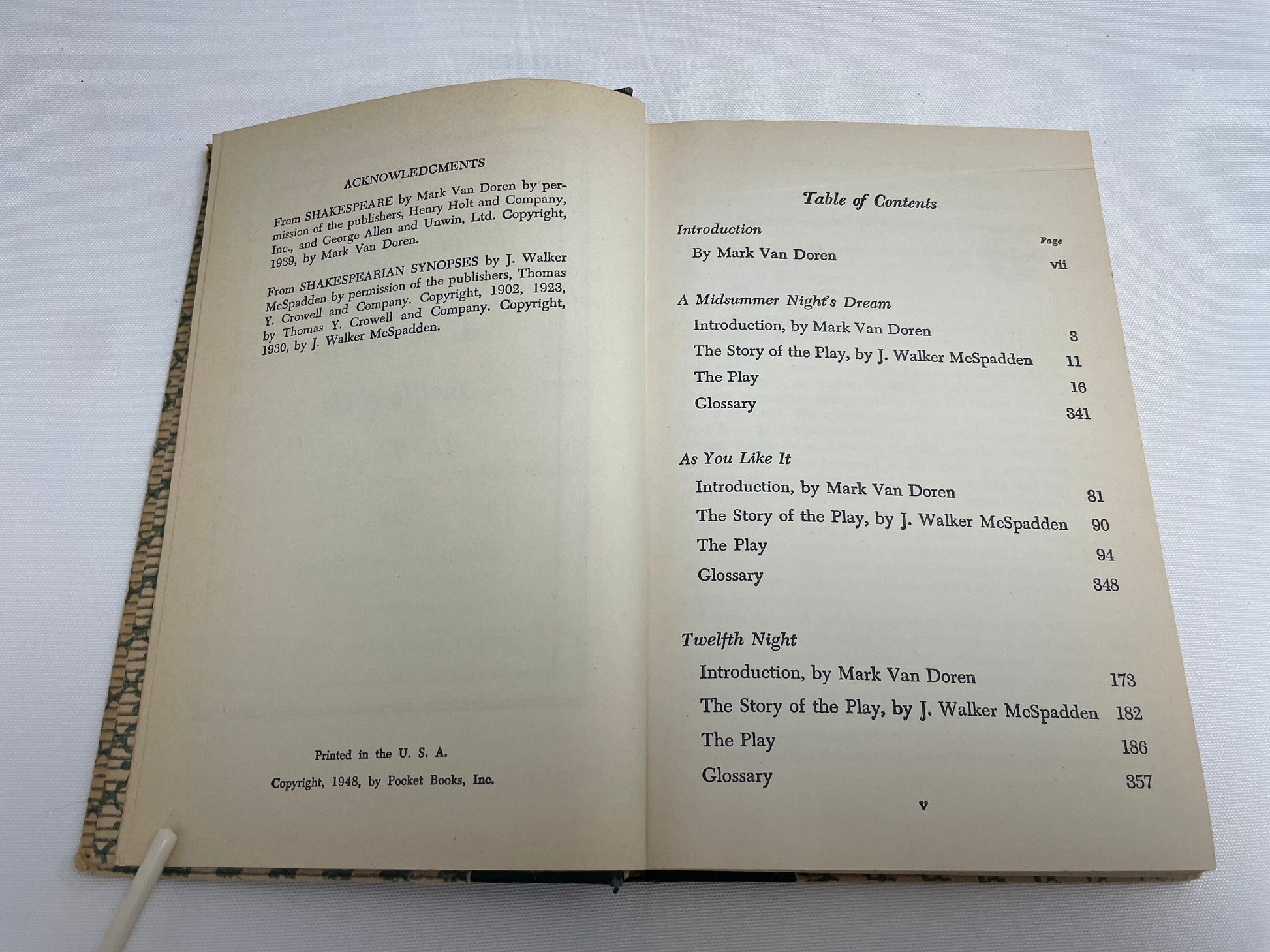 Four Great Tragedies by William Shakespeare, 1948 Edition, Hardcover, Collector's Edition, Pocket Books