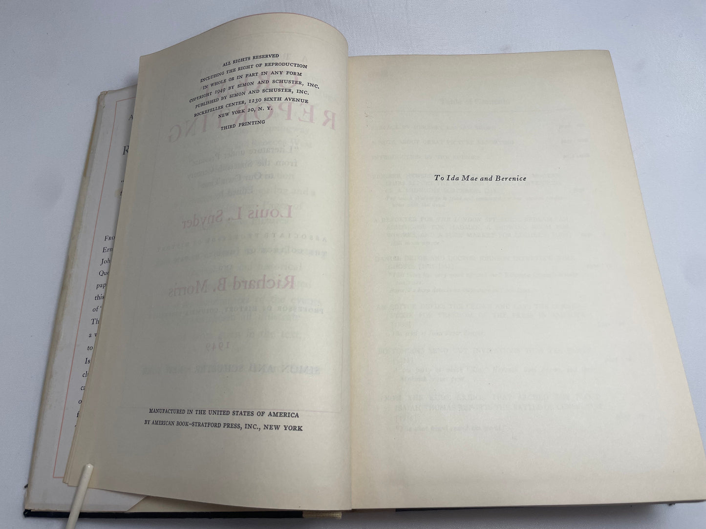 FIRST EDITION 1949- A Treasury Of Great Reporting "Literature under Pressure" from the Sixteenth Century to Our Own Time - Hardcover