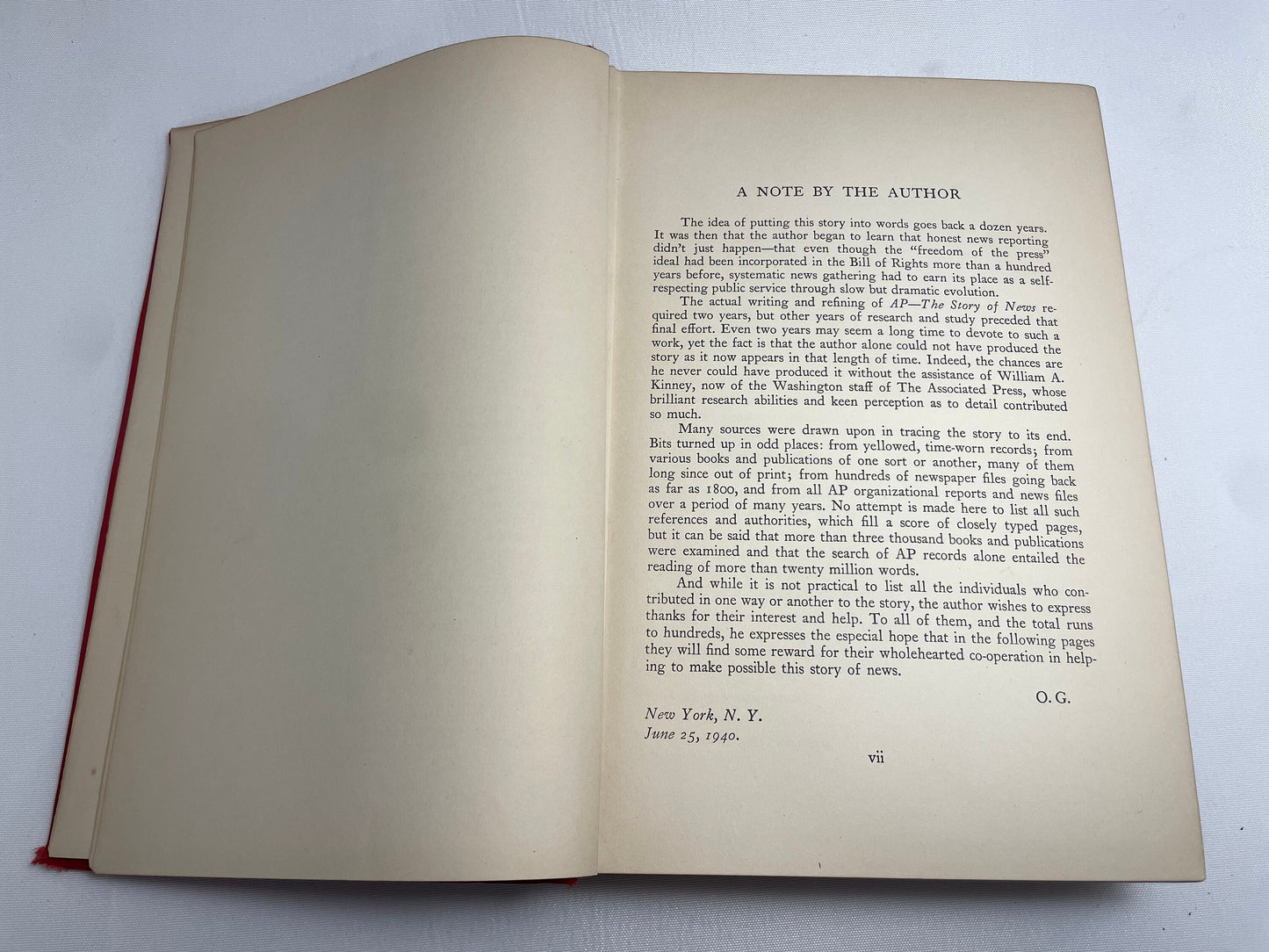 FIRST EDITION 1940 - AP The Story of News by Oliver Gramling - Illustrated by Henry C. Barrow - Hardcover