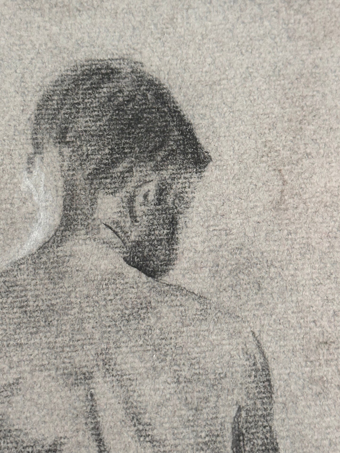 Male Nude Back Sketch by Ginger Kane, Charcoal Artwork, Figure Drawing, Wall Art Decor, Nude Male Portrait