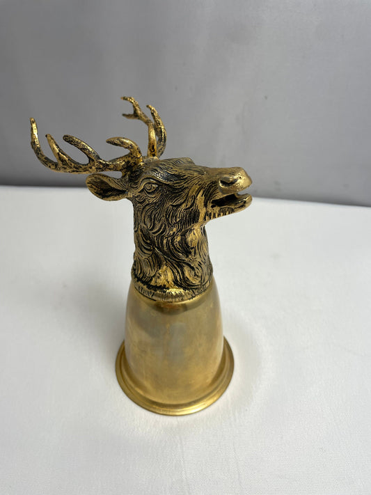 Vintage 1970's Gucci Italian Silver Plate Stirrup Cup with Elk Head
