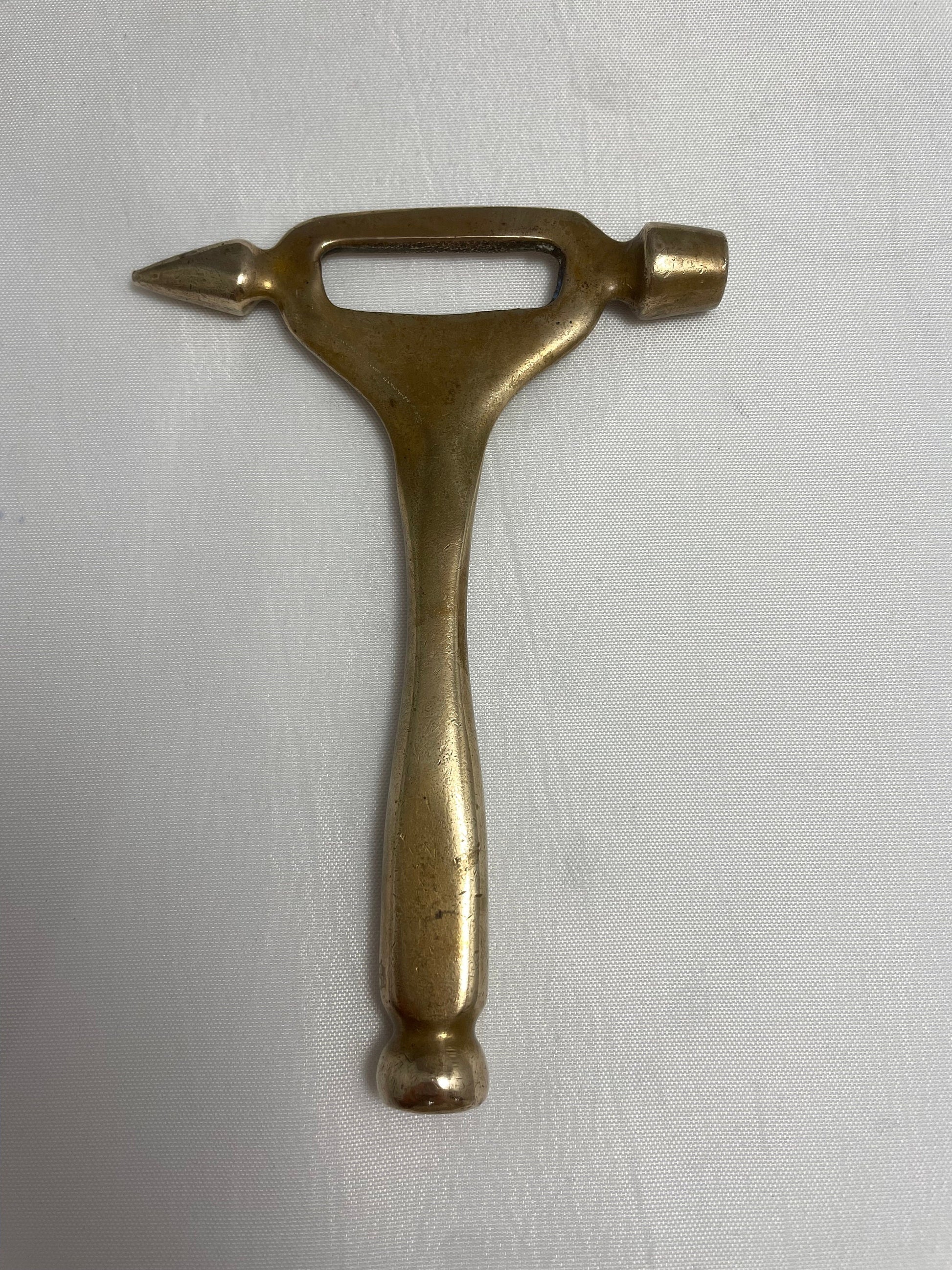 Vintage 1990's Brass Muddler Hammer Ice Chipper & Bottle Opener