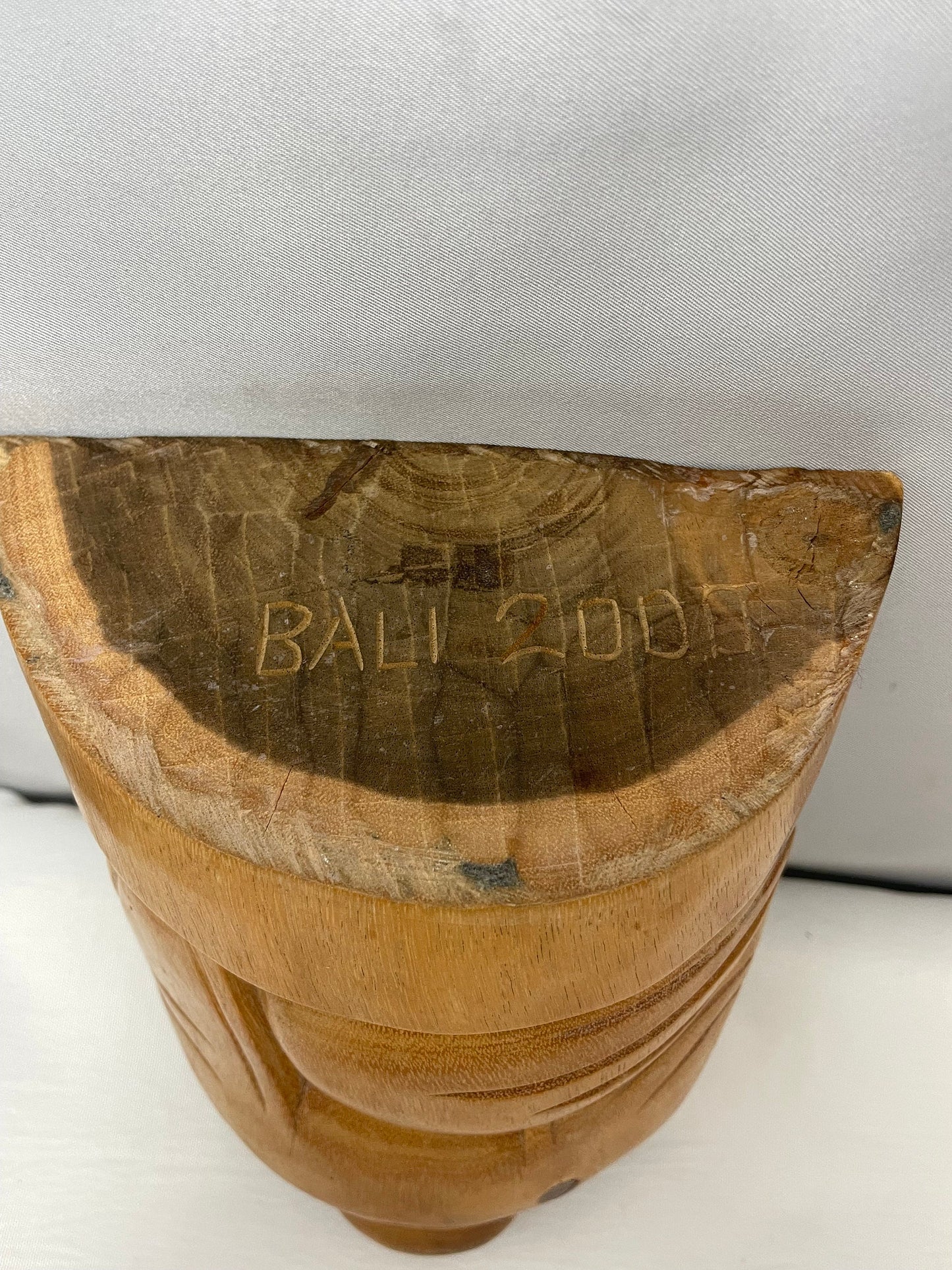 Bali Buddha Statue made of Coconut Wood - Vintage Carving - Smiling Happy Buddha Figurine - Made in Bali