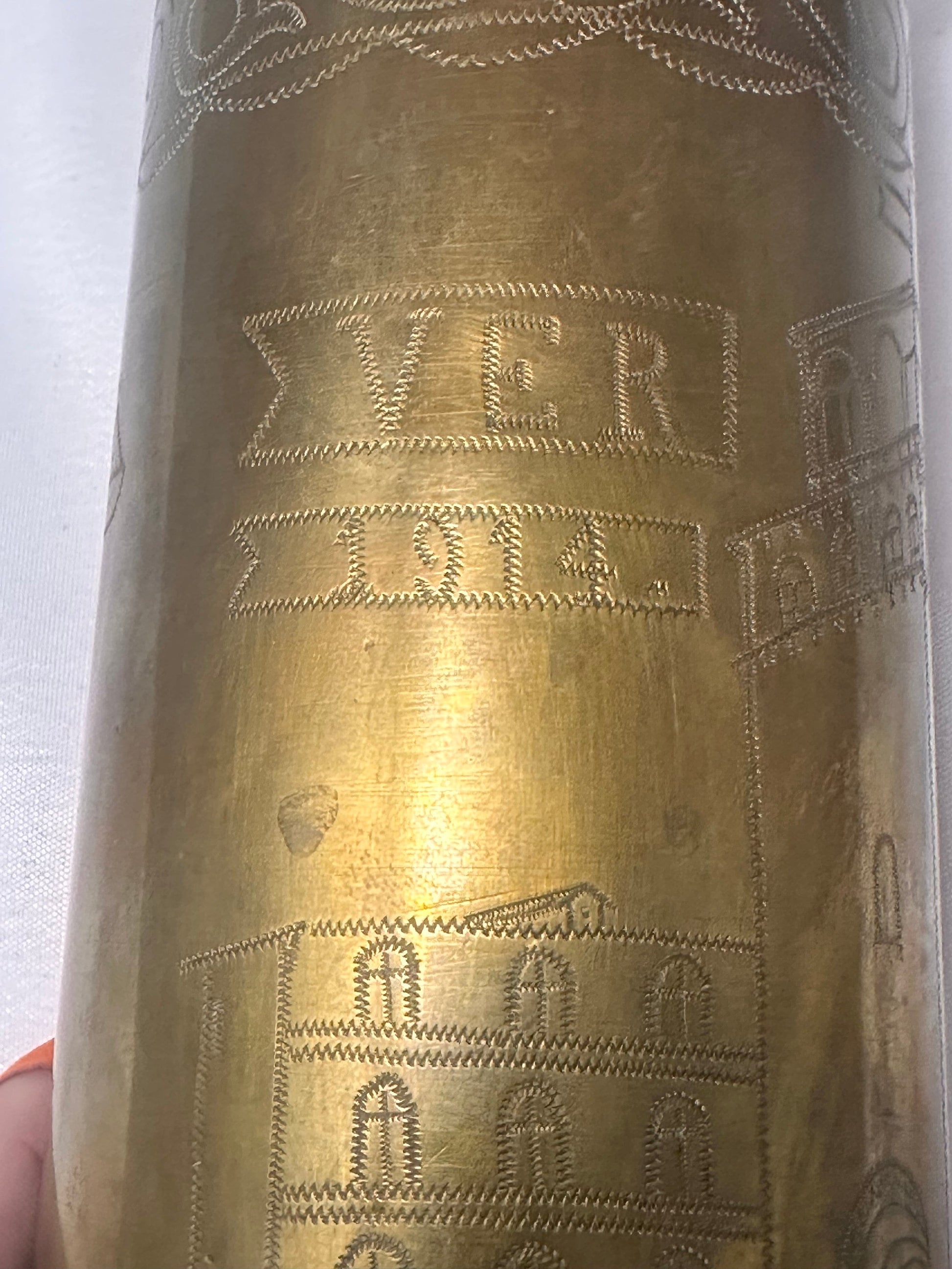 Antique Brass Trench Art Vase WW1 Battle of Verdun 75mm, World War 1 History Decor, Unique Memorial Gift