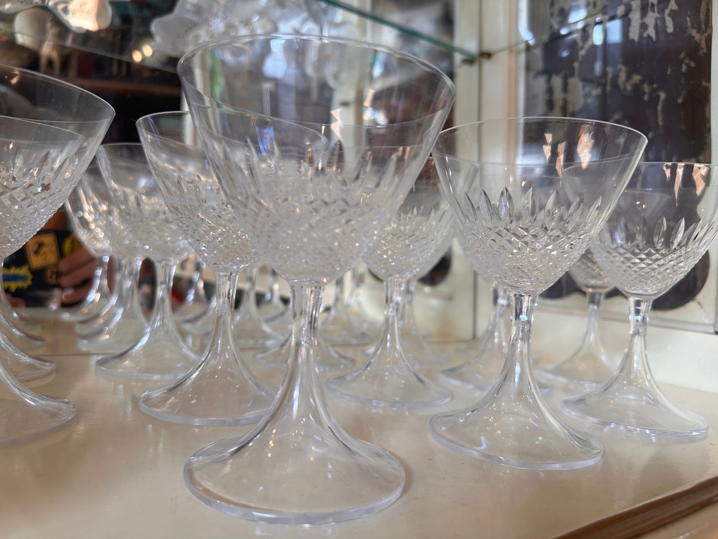 Signed Lalique Crystal Chinon Wine Glasses, Set of 12, Fine Dining Glass Set, Collectible Glassware, Luxury Stemware