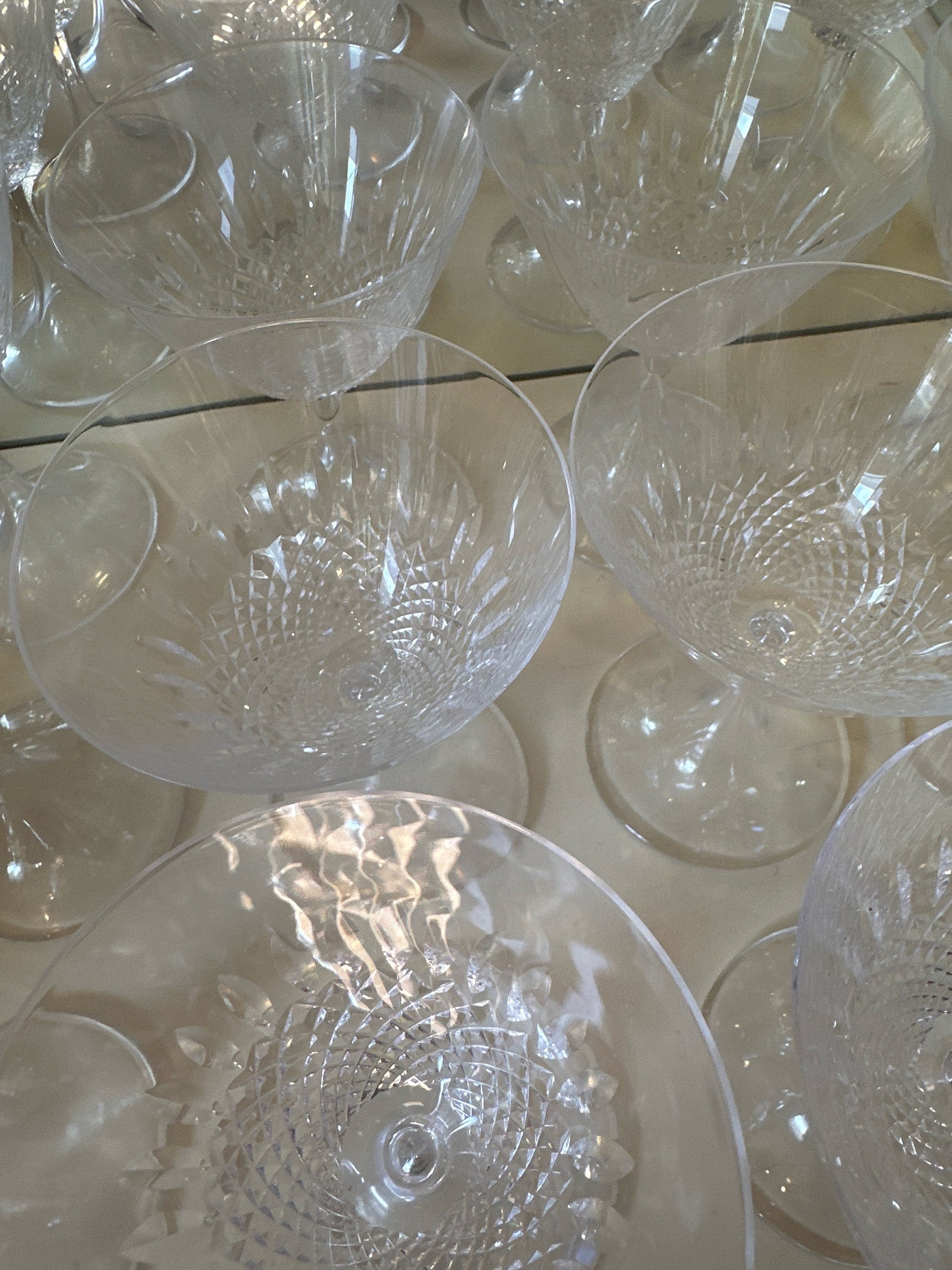 Signed Lalique Crystal Chinon Wine Glasses, Set of 12, Fine Dining Glass Set, Collectible Glassware, Luxury Stemware