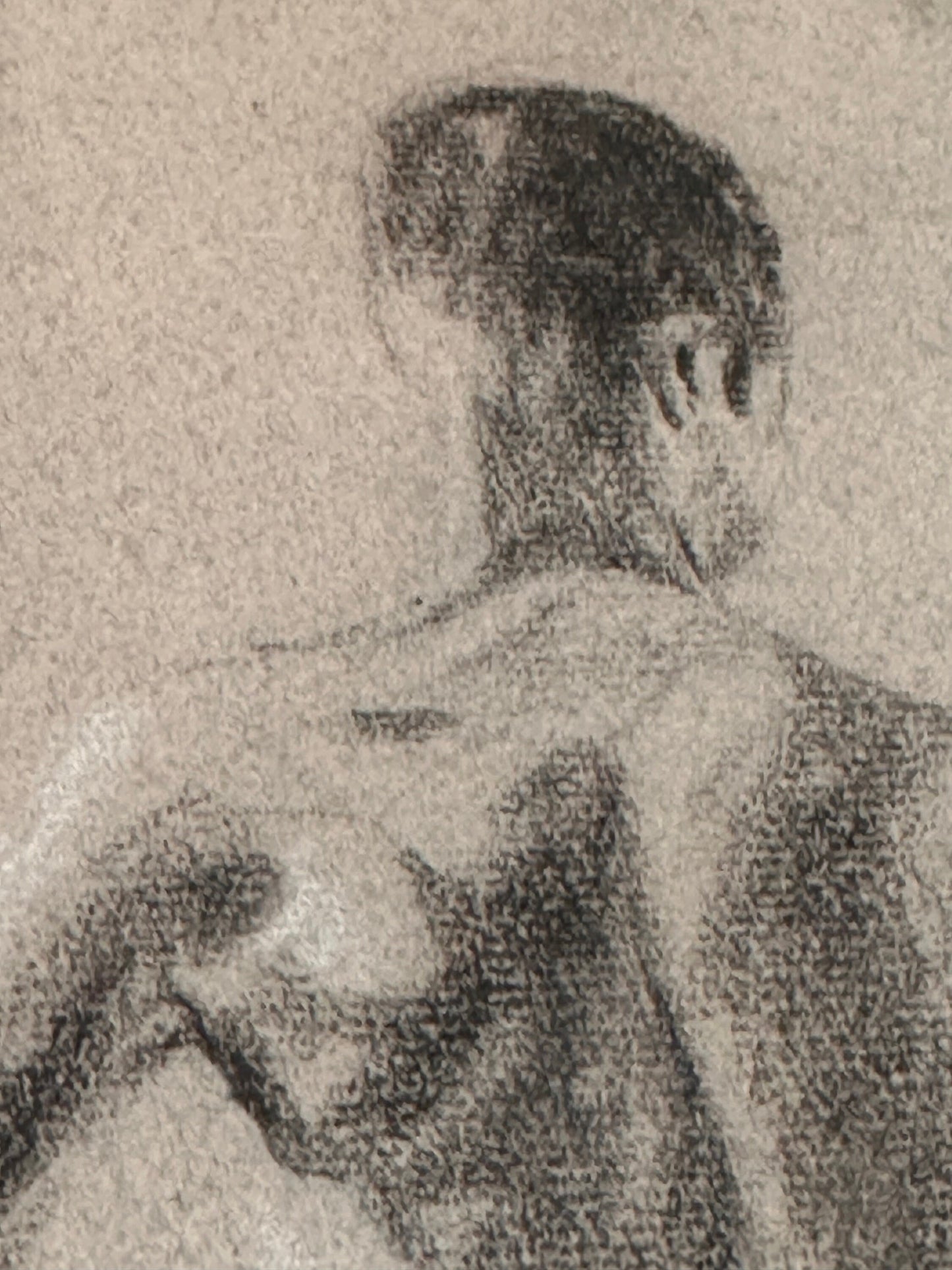 Male Nude Back Sketch by Ginger Kane, Charcoal Artwork, Figure Drawing, Wall Art Decor, Nude Male Portrait