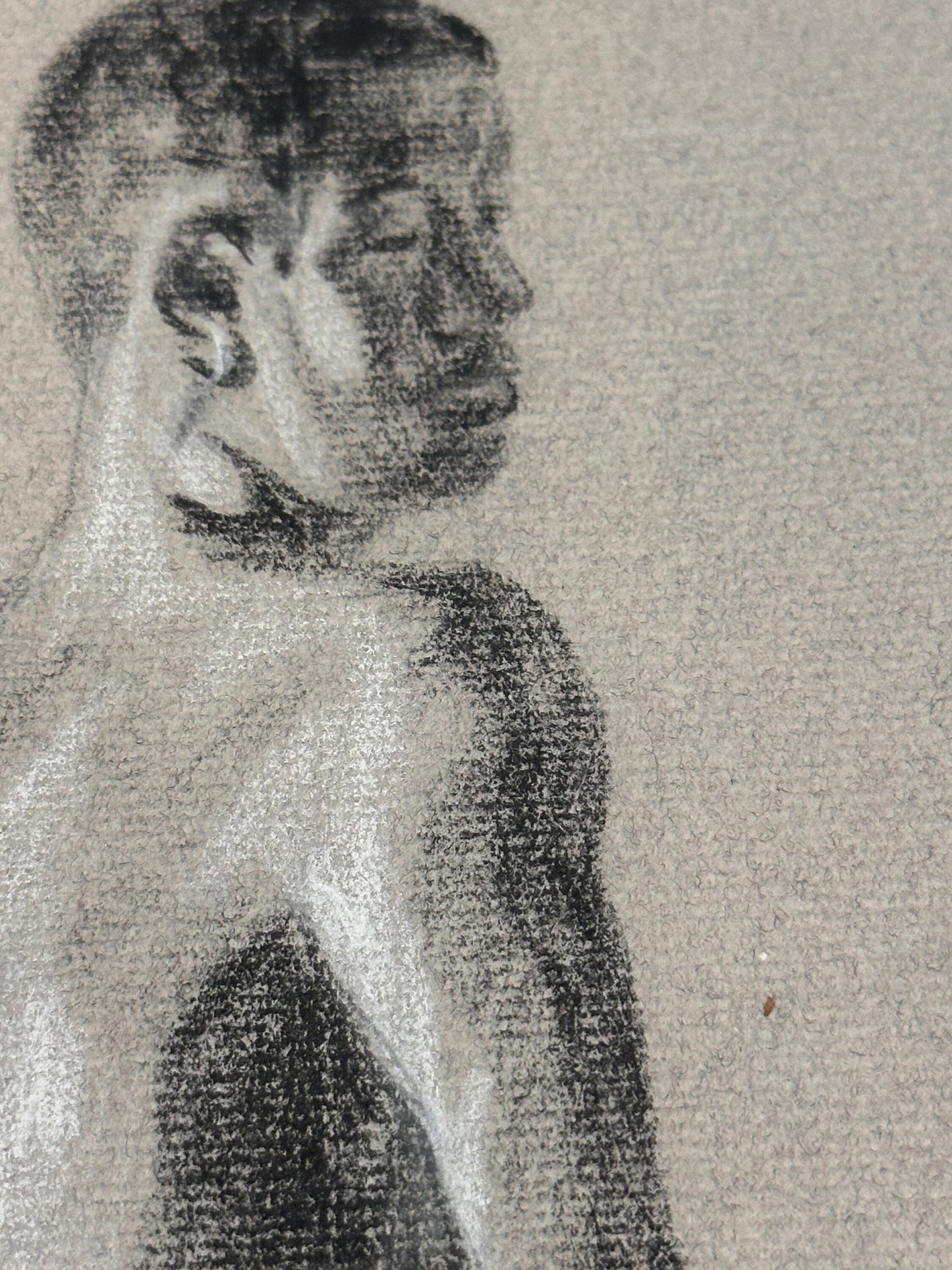 Male Nude Sketch by Ginger Kane, Charcoal Artwork, Figure Drawing, Wall Art Decor, Nude Male Portrait